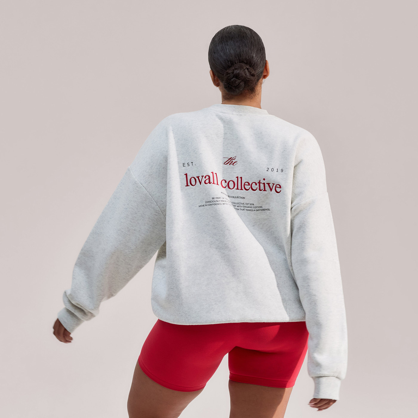 Curve Organic Oversized Sweatshirt The Lovall Collective - Light Grey Marl