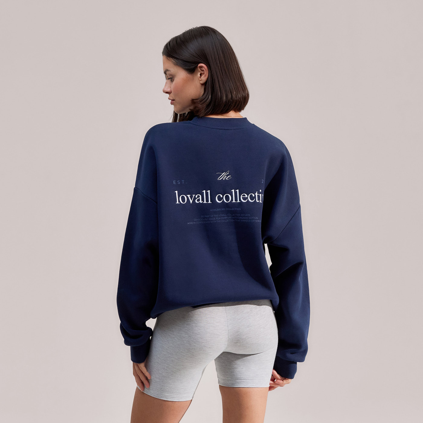 Organic Oversized Sweatshirt The Lovall Collective - Navy