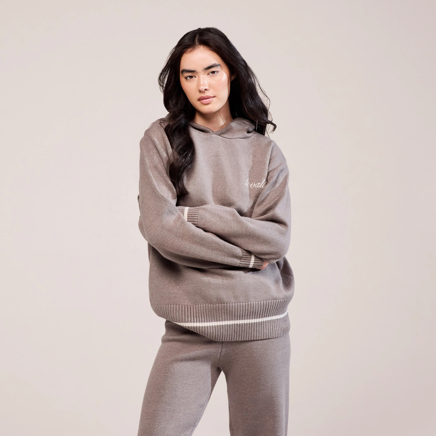 Soft Knit Hooded Jumper - Mocha