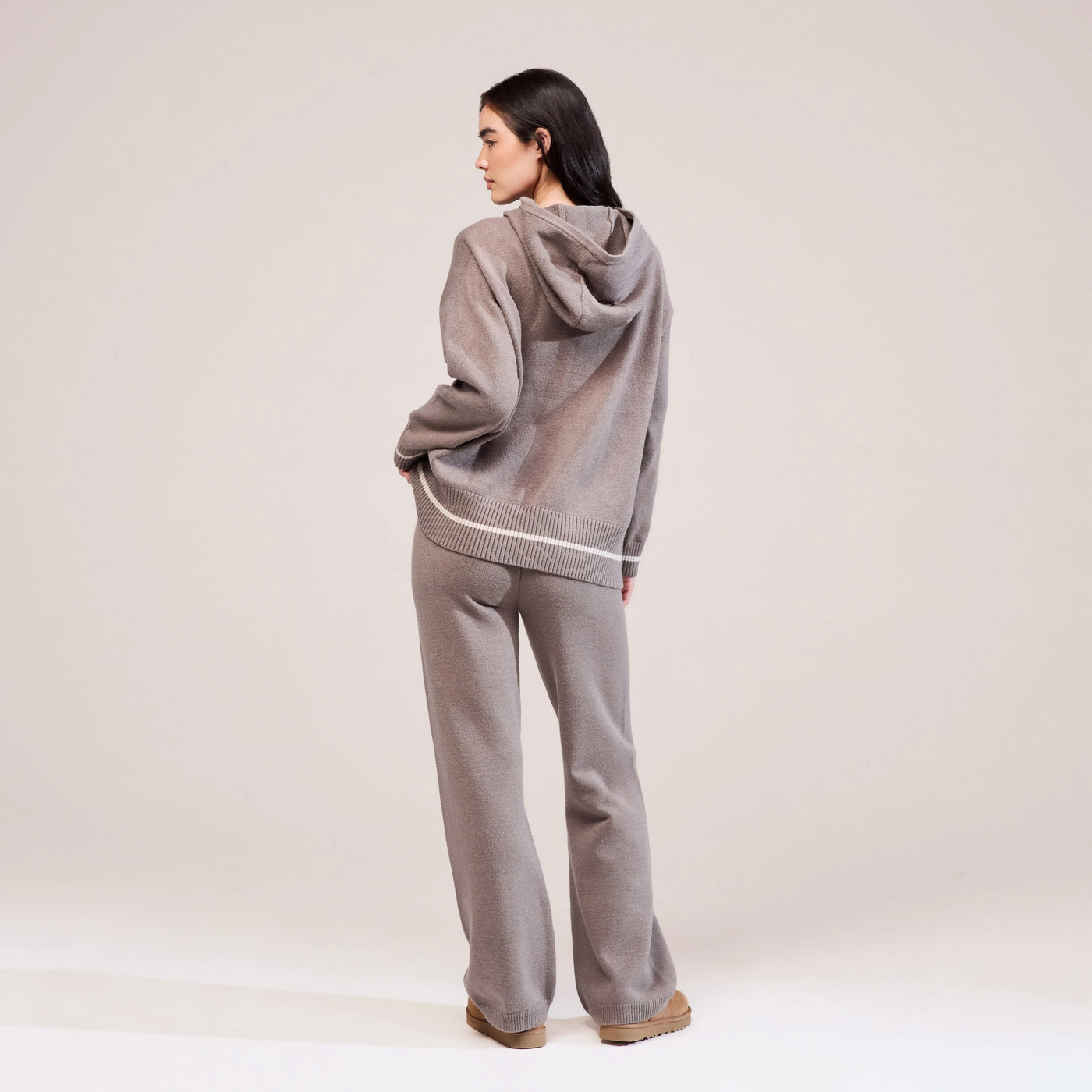 Soft Knit Hooded Jumper - Mocha