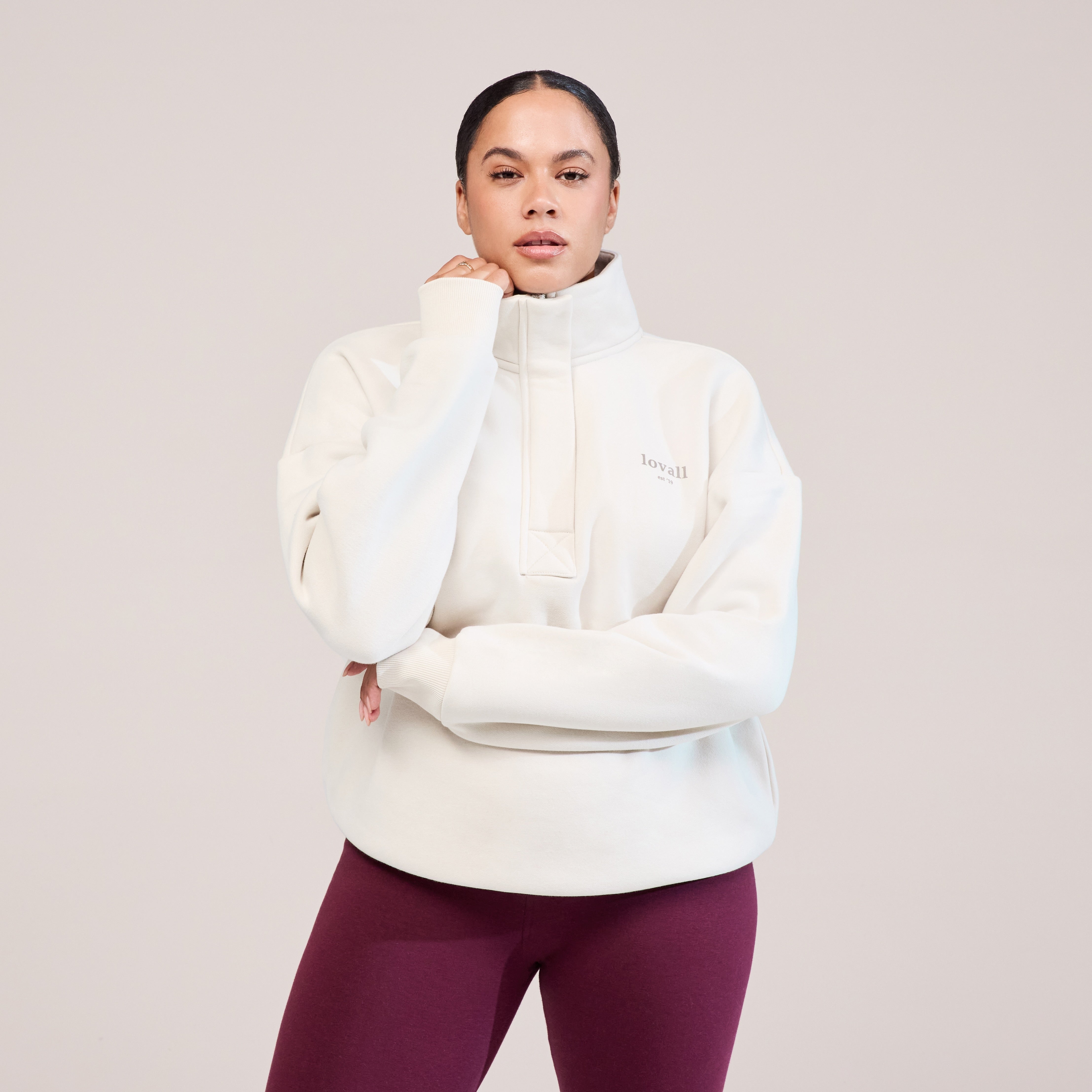Curve Heavyweight 1/4 Zip Sweatshirt - Ecru