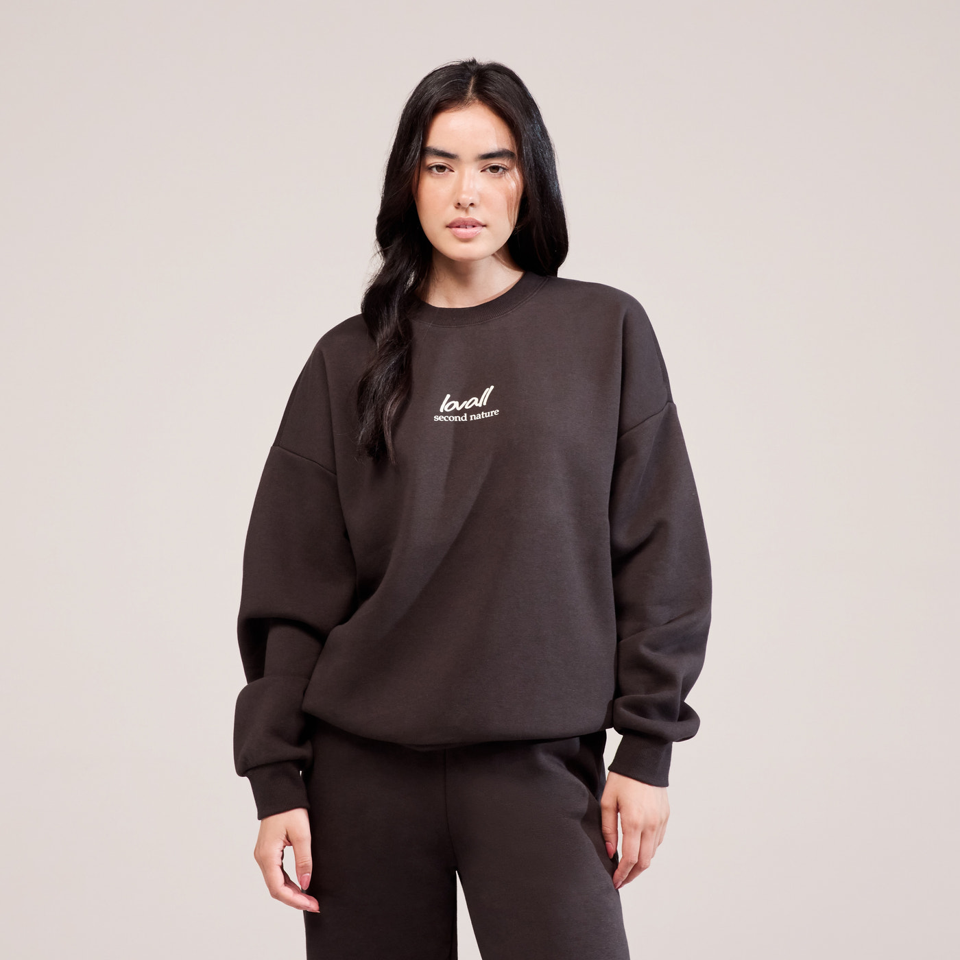 Organic Oversized Sweatshirt Landscape - Black Coffee