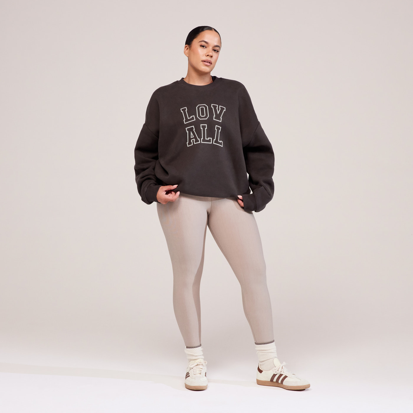 Curve Winter Everyday High Waisted Leggings - Stone