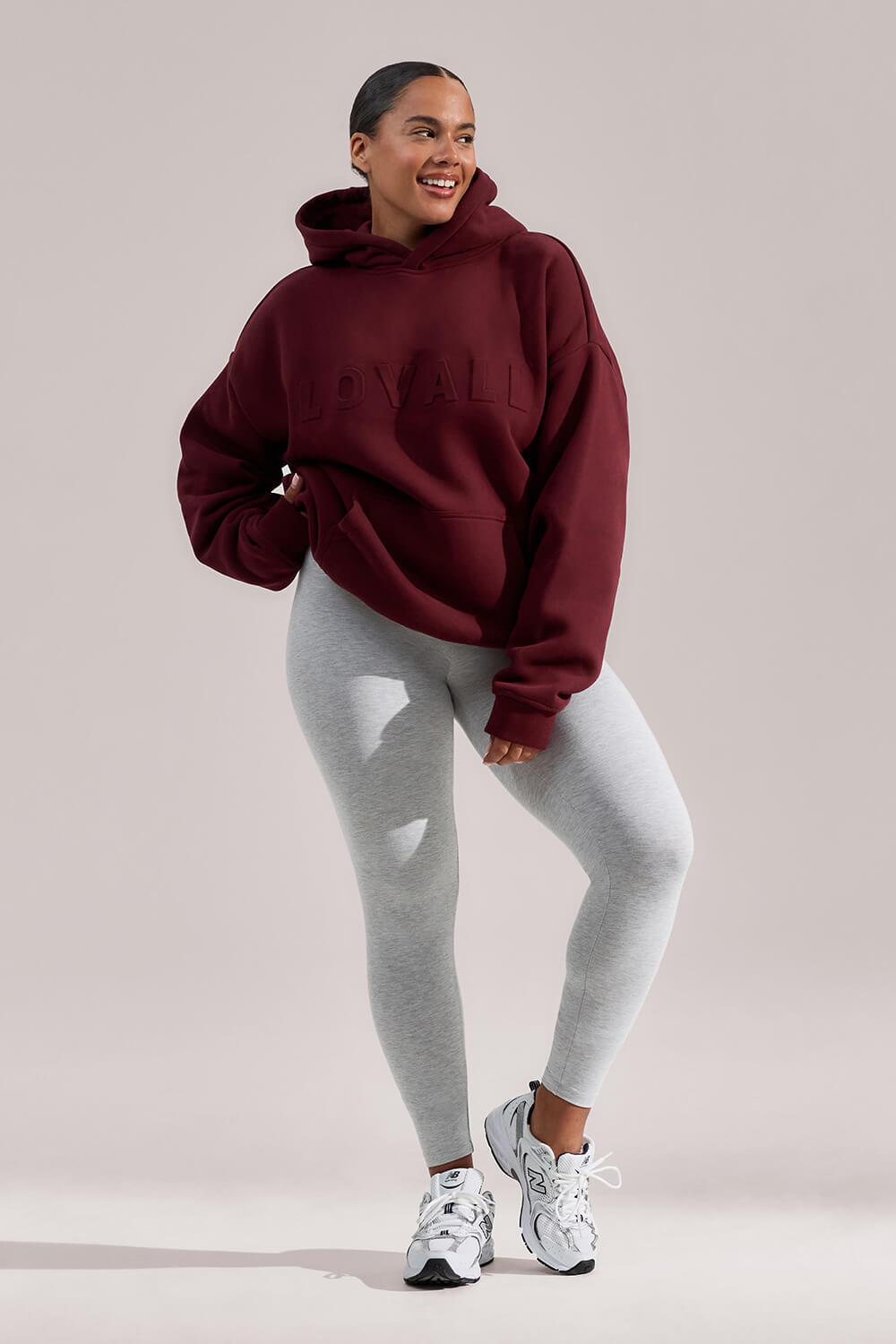 Curve Lightweight Everyday High Waisted Leggings - Light Grey Marl