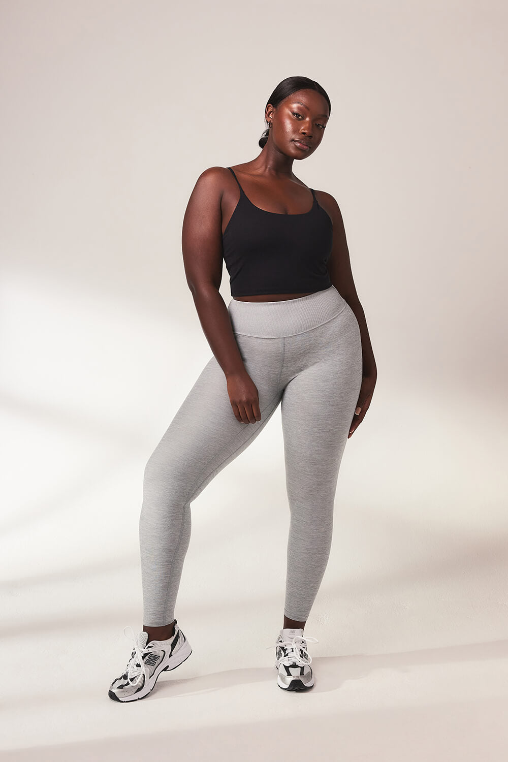 Lavento Women's High Waisted Yoga Leggings – No Front Seam, Brushed 7/8 Length, Blue Gray (Size 10)