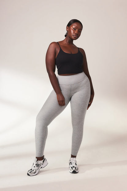Curve Ultimate Soft-Touch High Waisted Leggings - Light Grey Marl