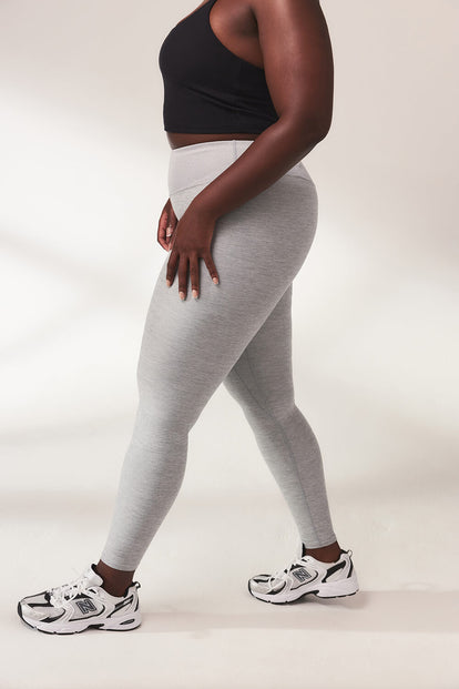 Curve Ultimate Soft-Touch High Waisted Leggings - Light Grey Marl