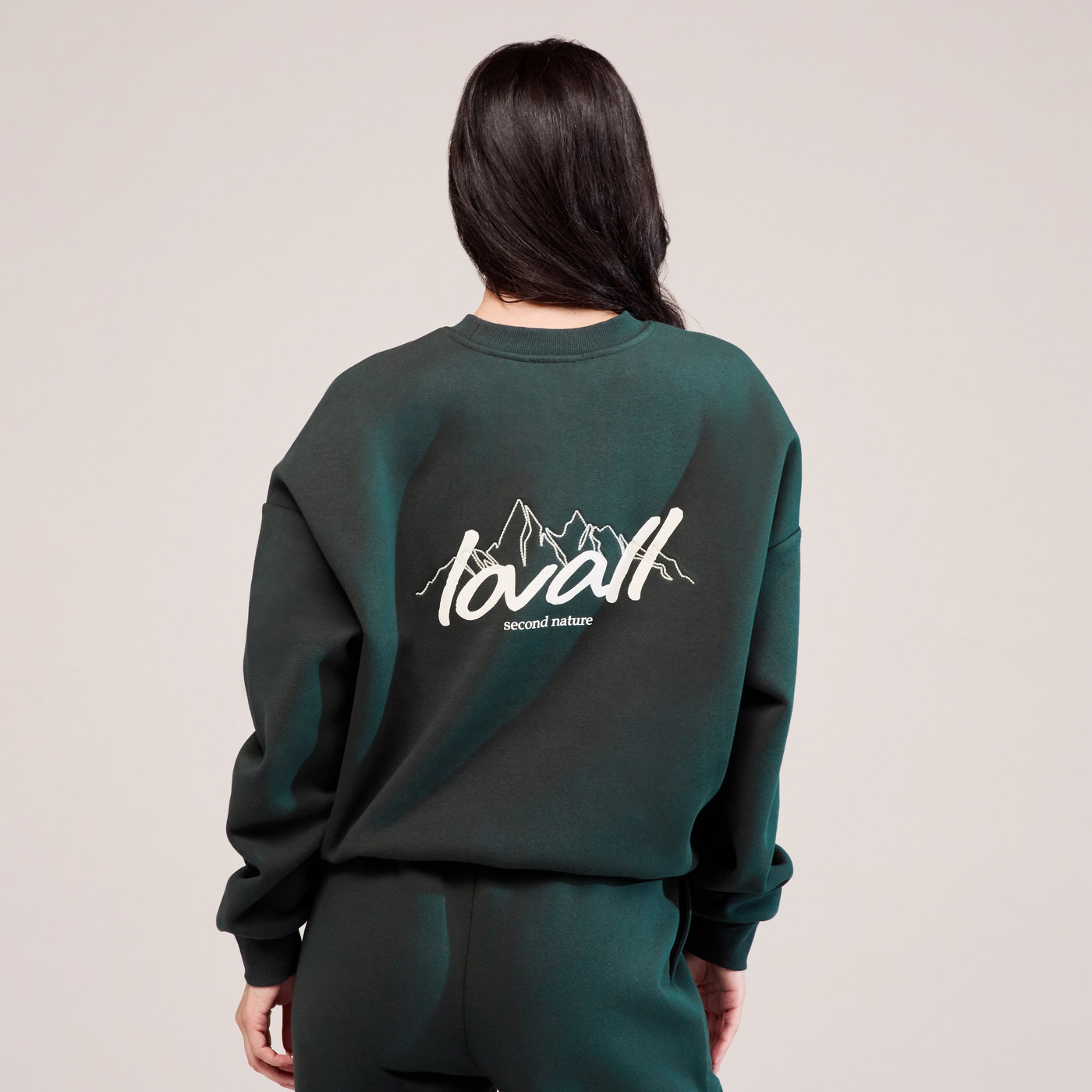 Organic Oversized Sweatshirt Landscape - Pine
