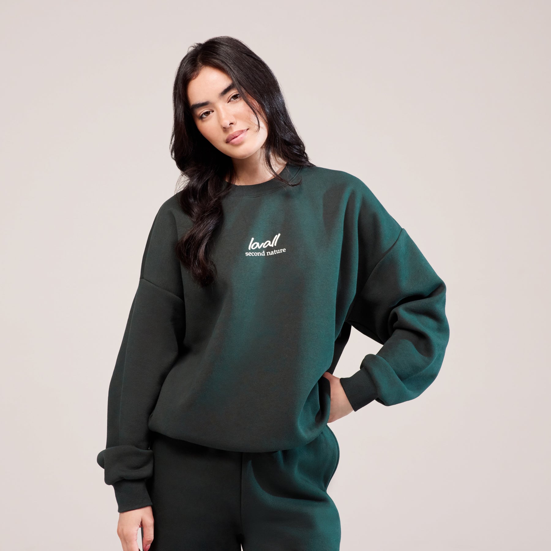 Organic Oversized Sweatshirt Landscape - Pine