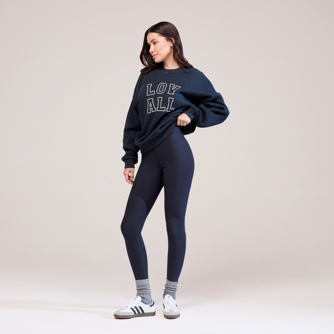 Winter Everyday High Waisted Leggings - Vintage Navy