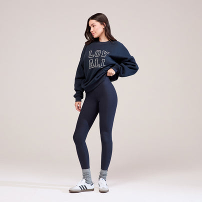 Winter Everyday High Waisted Leggings - Vintage Navy