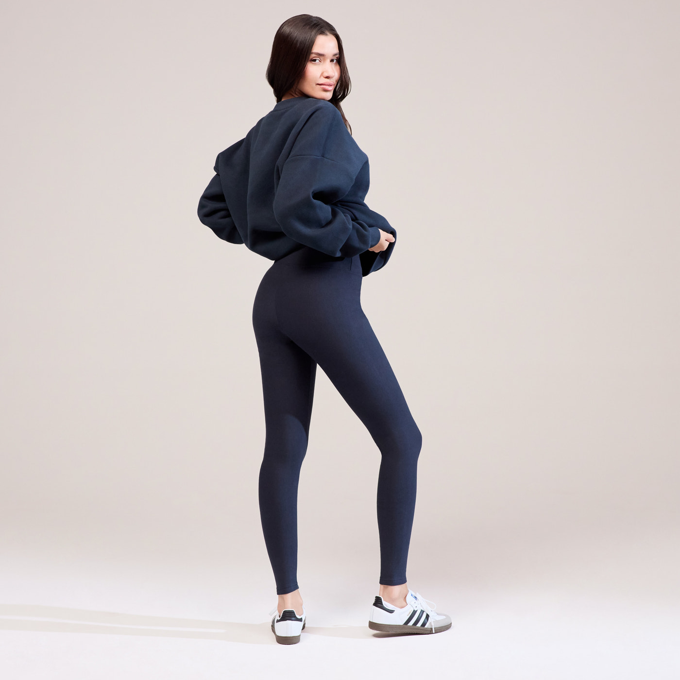 Winter Everyday High Waisted Leggings - Vintage Navy