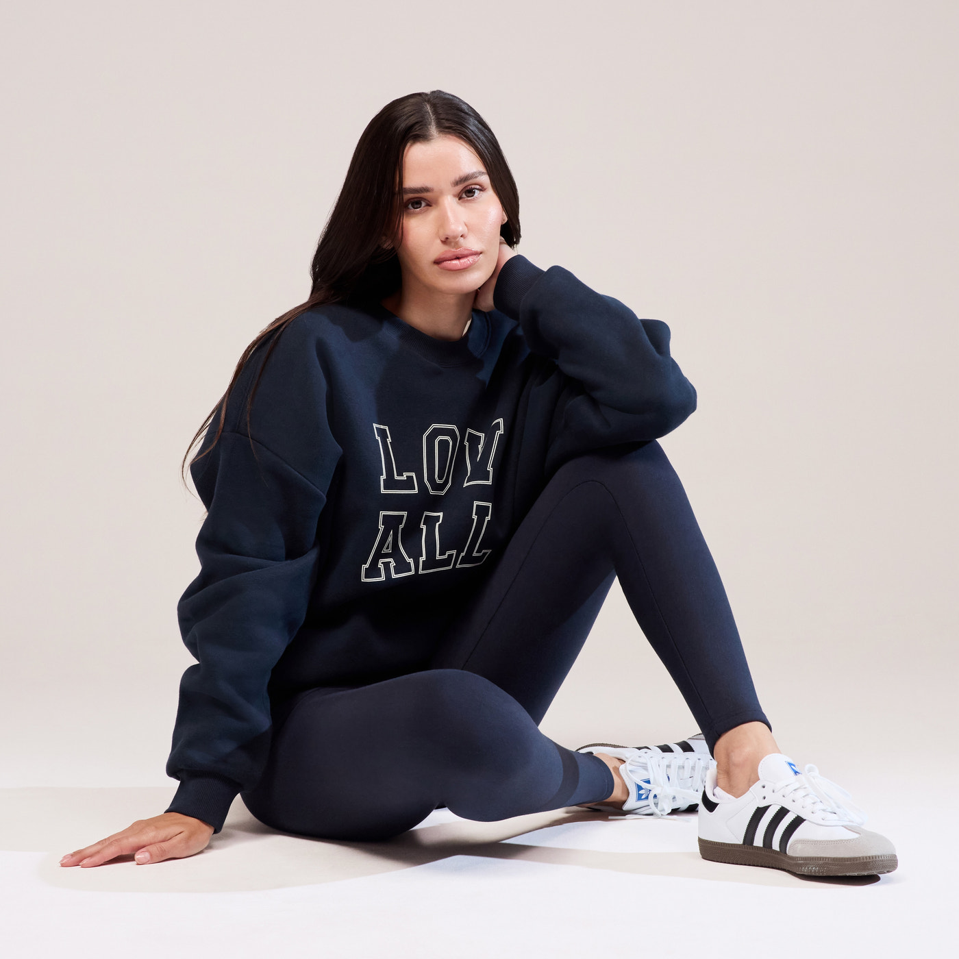 Heavyweight Oversized Sweatshirt Varsity - Vintage Navy