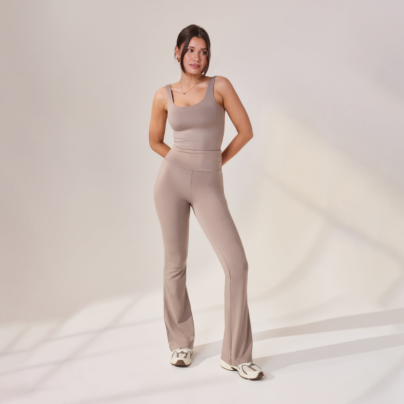 Lightweight Flare Leggings - Stone