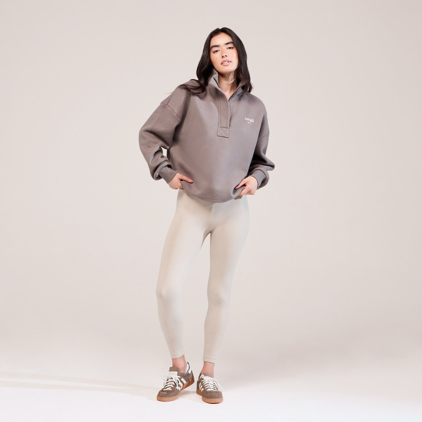 Heavyweight 1/4 Zip Sweatshirt - Mocha