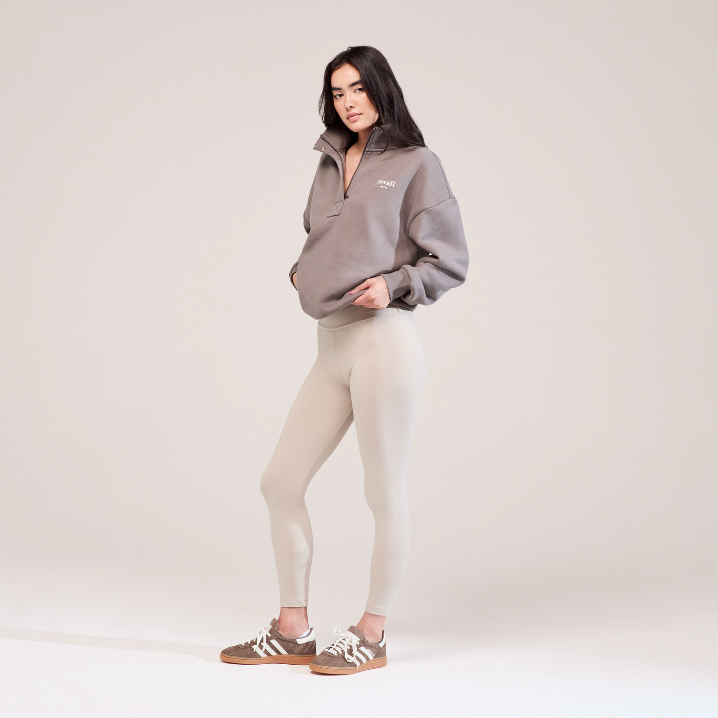 Everyday High Waisted Leggings - Oatmeal Beige