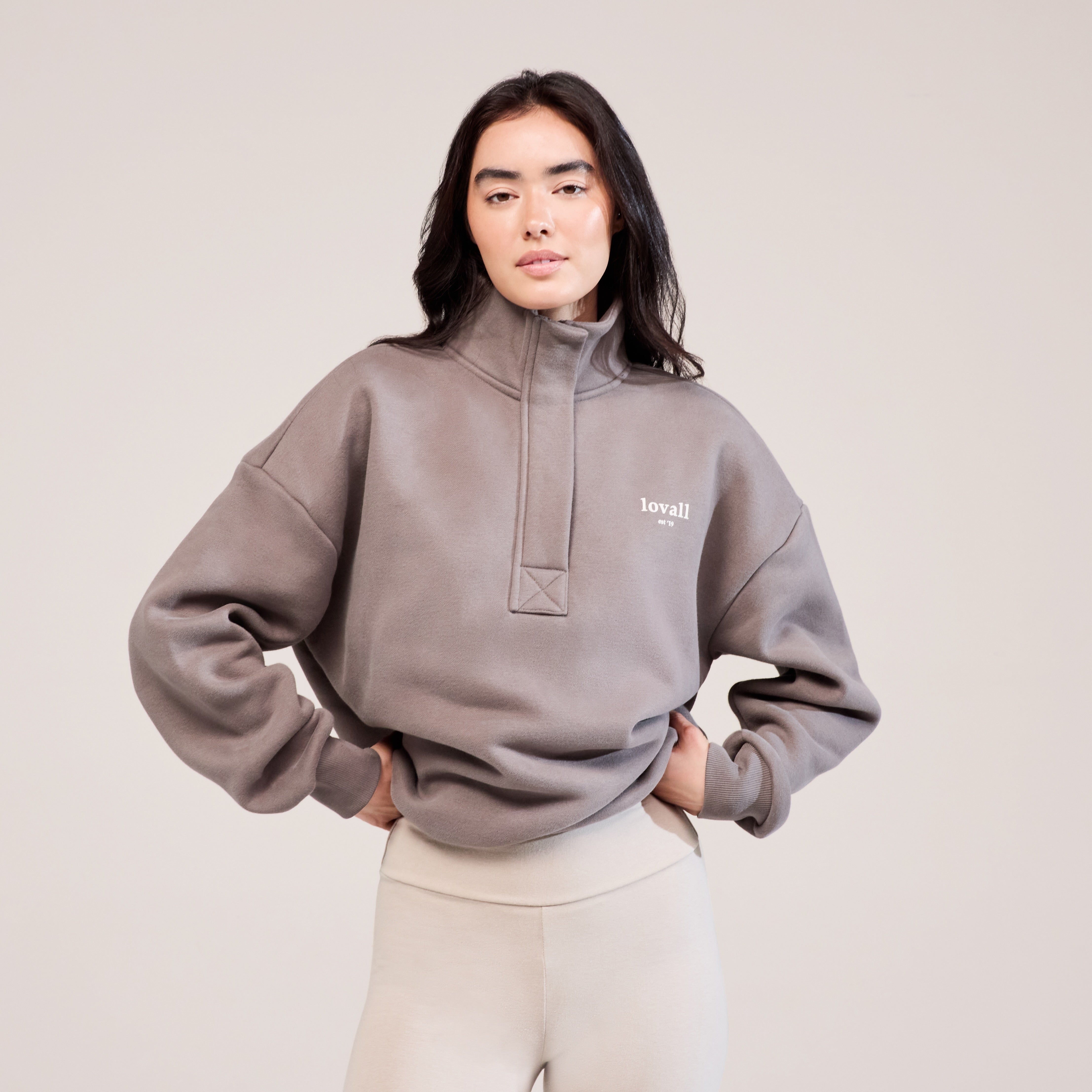 Heavyweight 1 4 Zip Sweatshirt Mocha