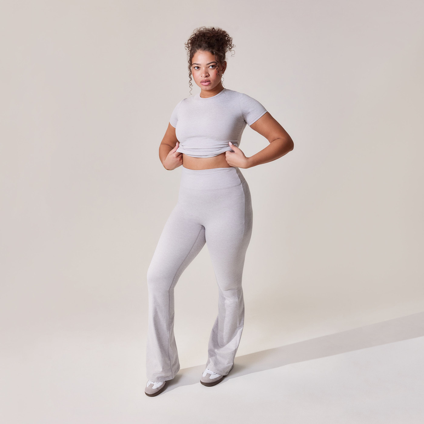 Curve Ultimate Everyday Flare Leggings - Light Grey Marl