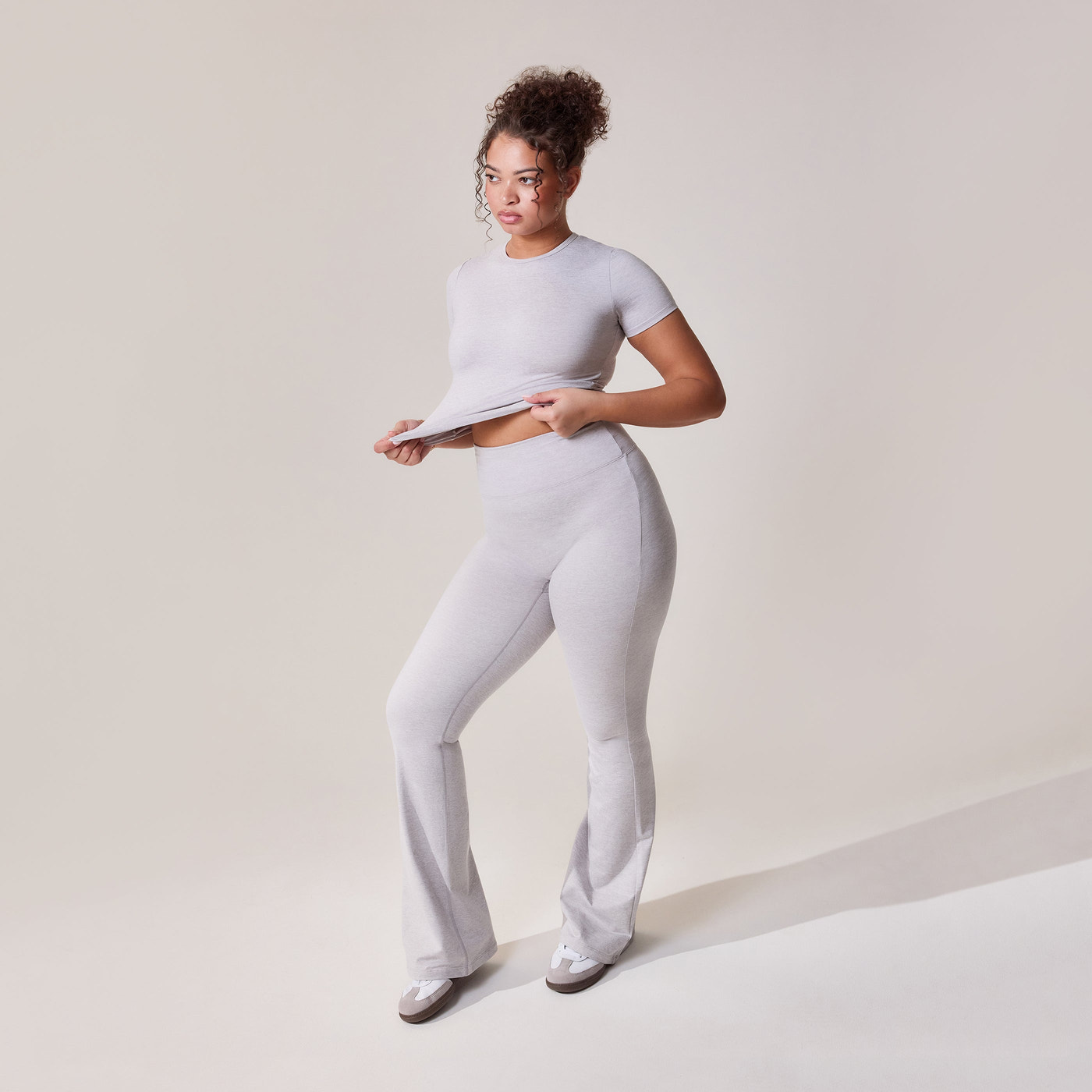 Curve Ultimate Everyday Flare Leggings - Light Grey Marl