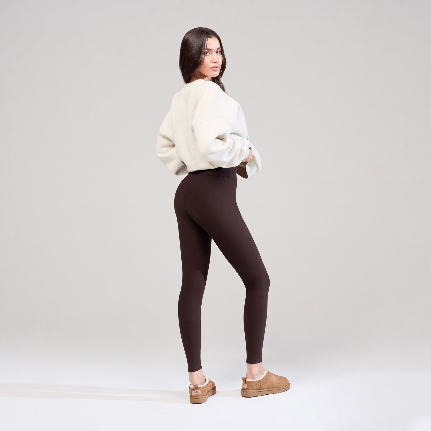 Winter Everyday High Waisted Leggings - Espresso Brown