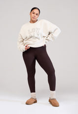 Curve Winter Everyday High Waisted Leggings - Espresso Brown