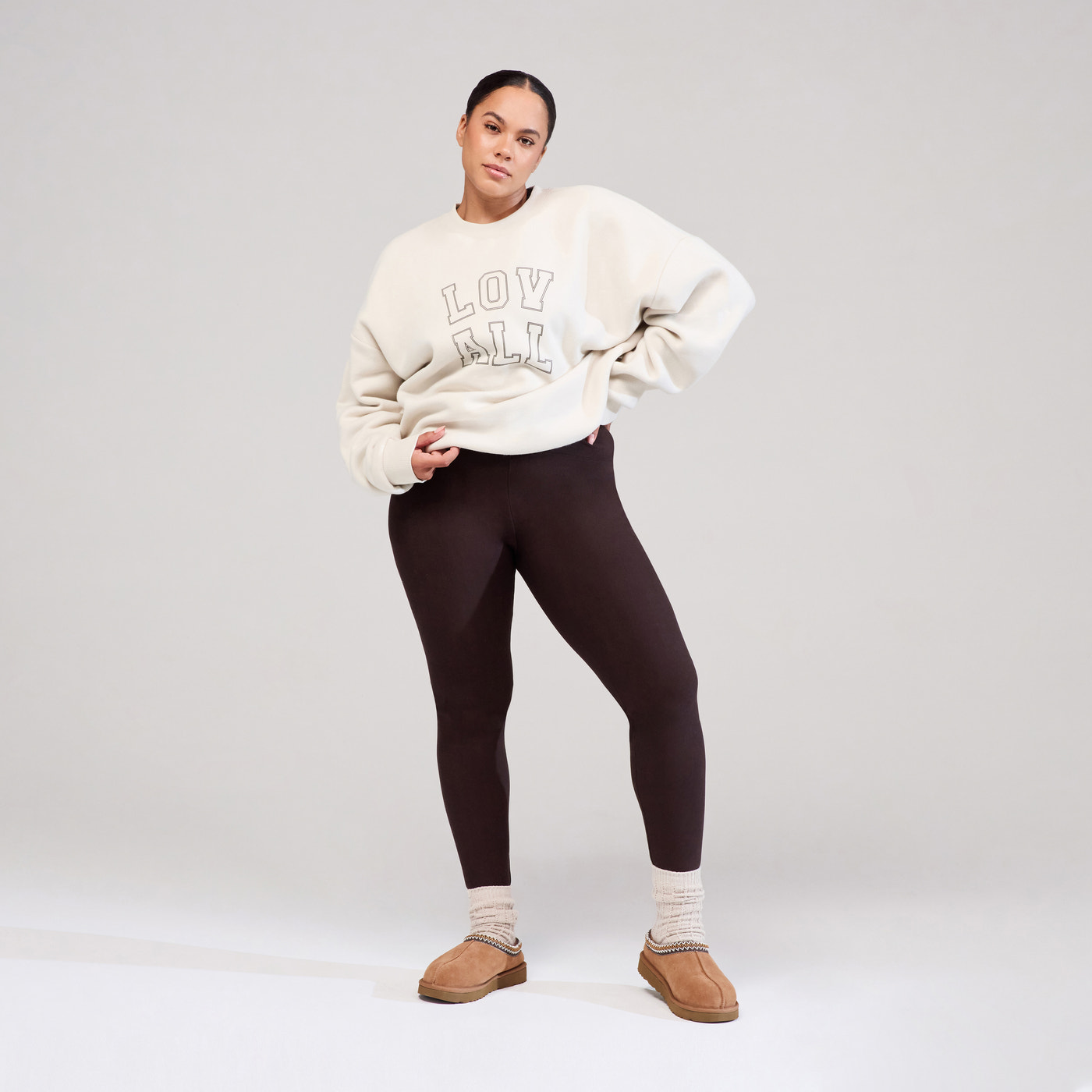 Curve Winter Everyday High Waisted Leggings - Espresso Brown