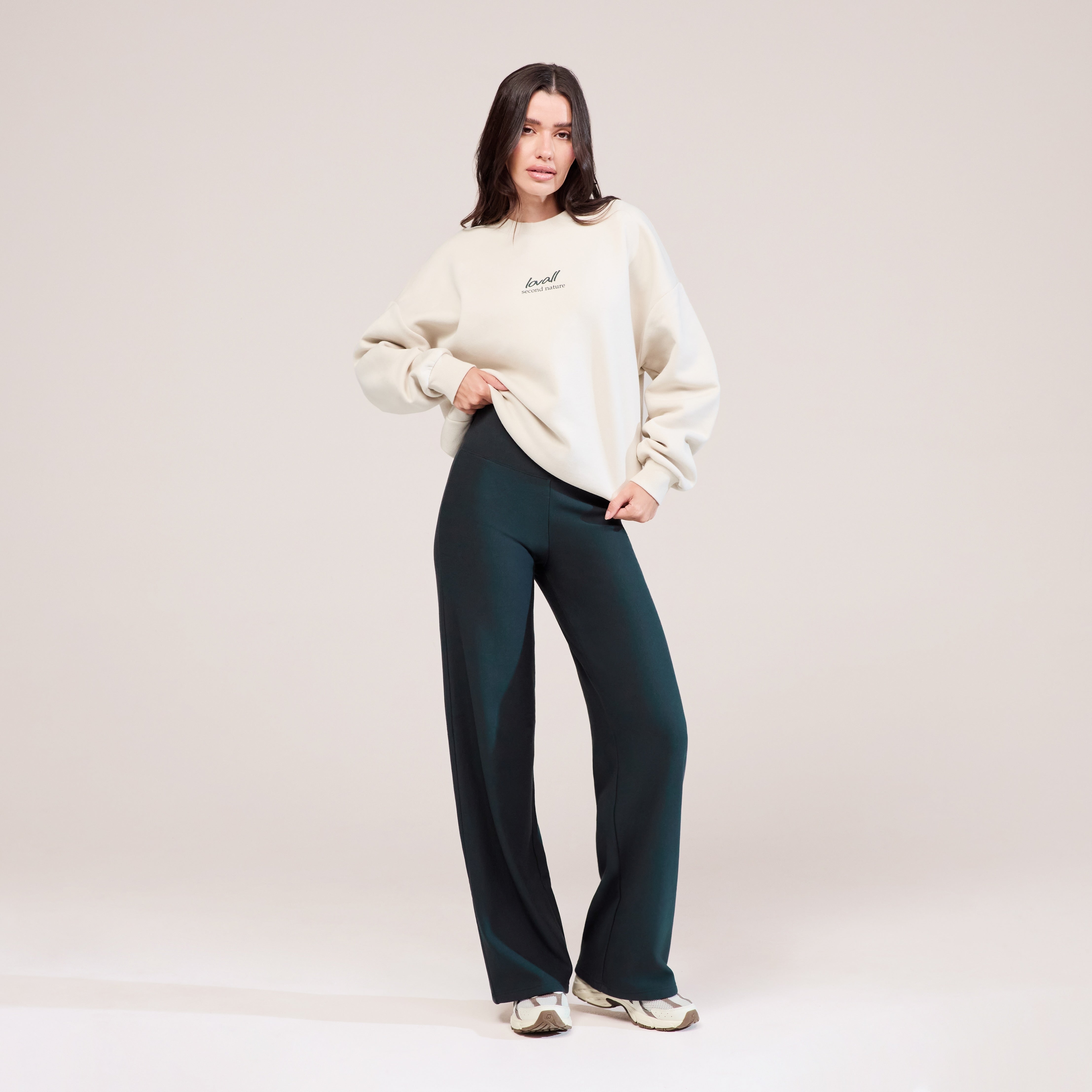Winter Wide Leg Trousers Pine