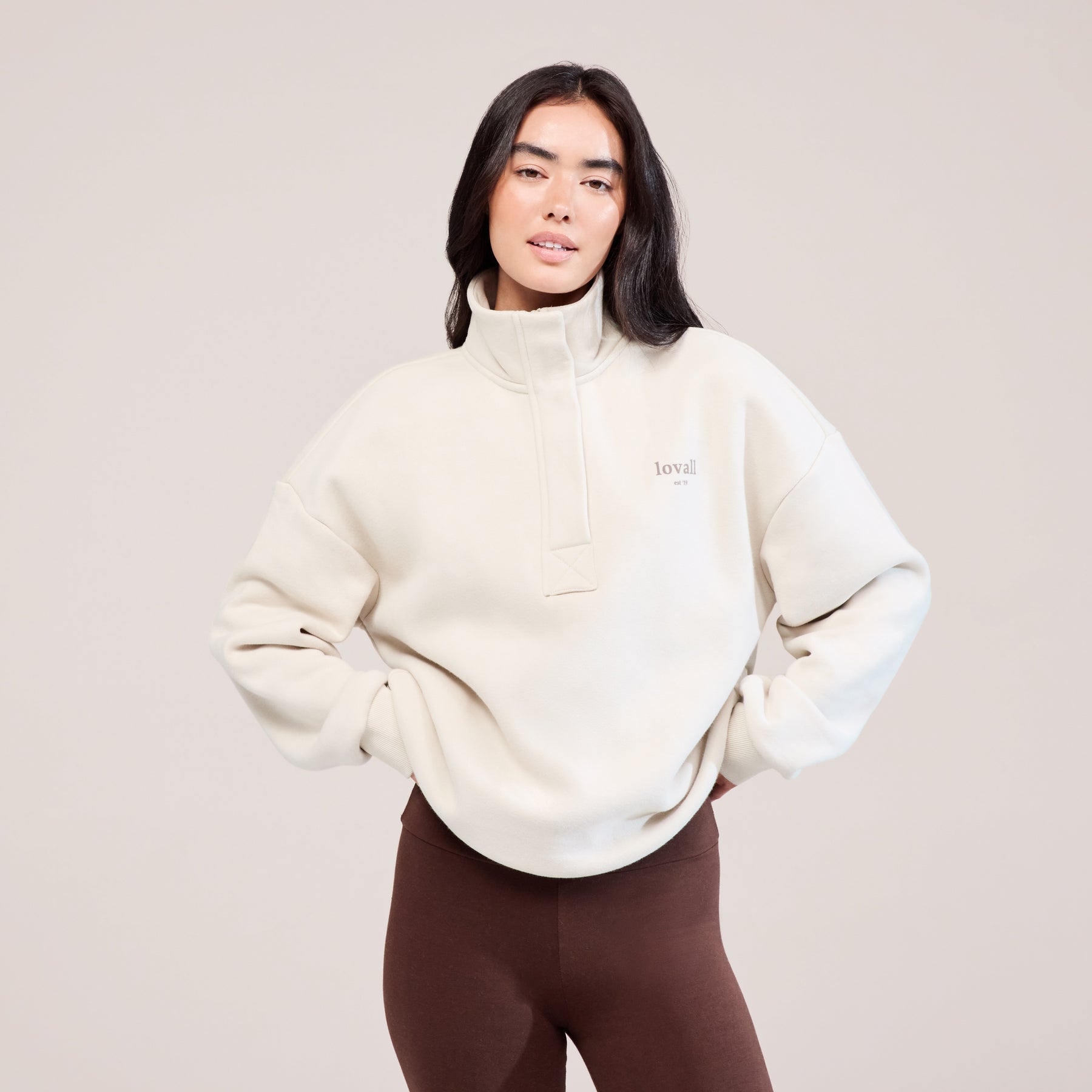 Heavyweight 1/4 Zip Sweatshirt - Ecru