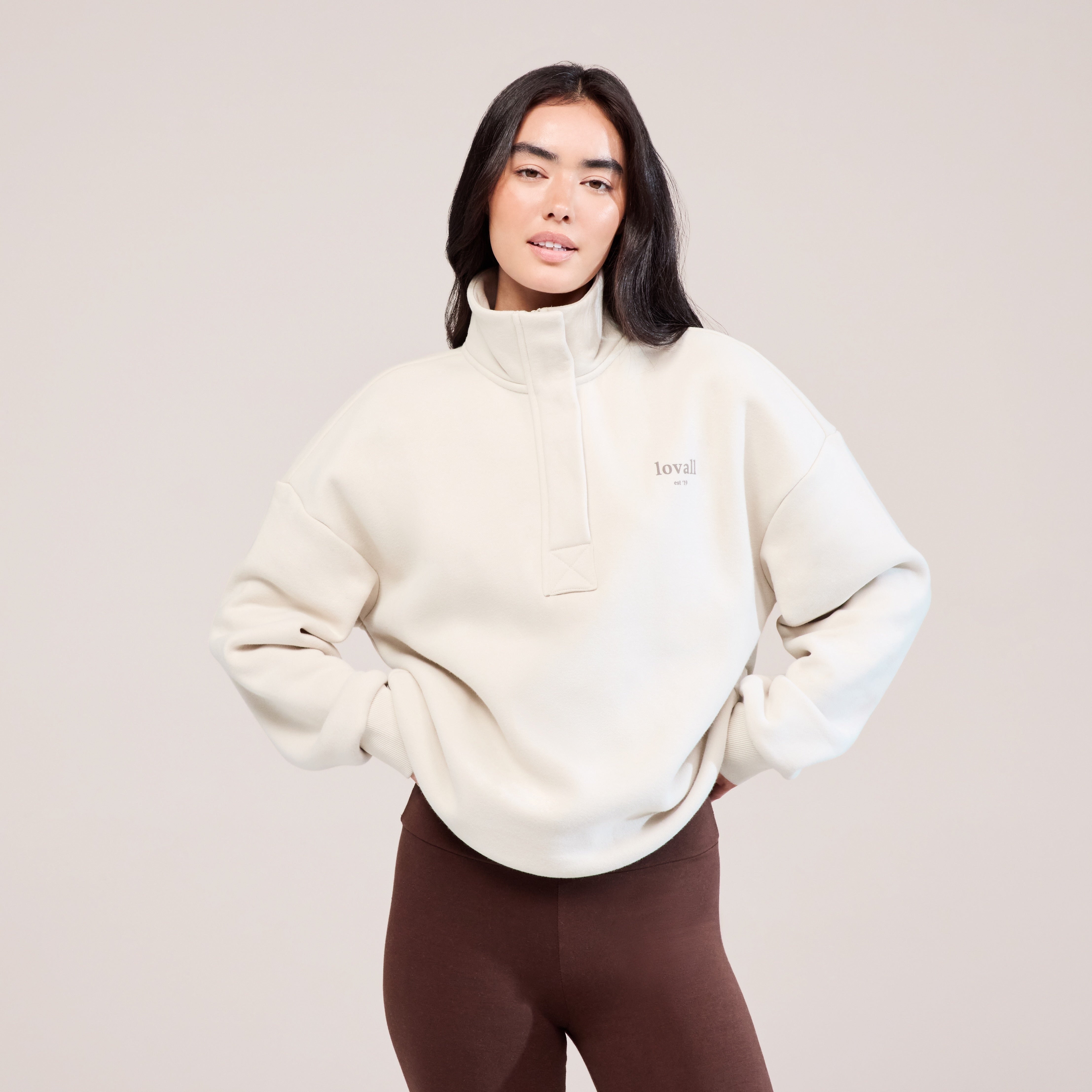 Heavyweight 1 4 Zip Sweatshirt Ecru