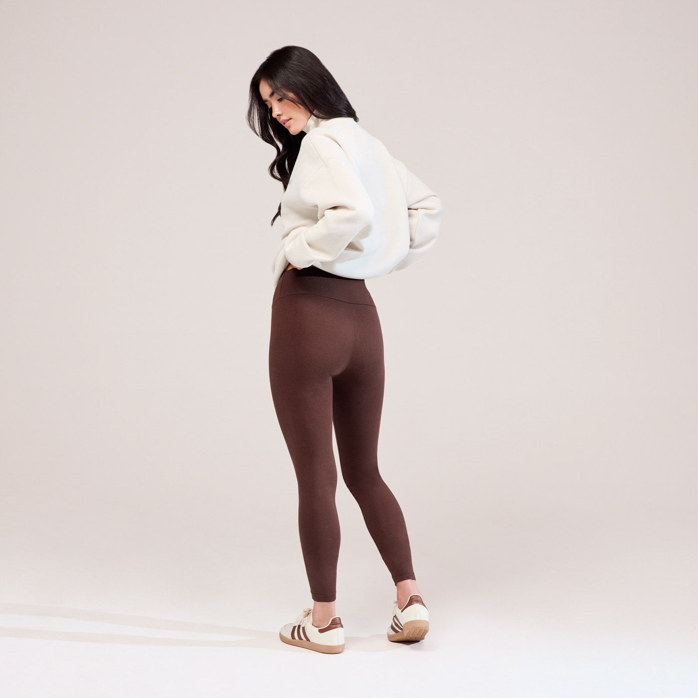 Curve Everyday High Waisted Leggings - Chocolate Brown