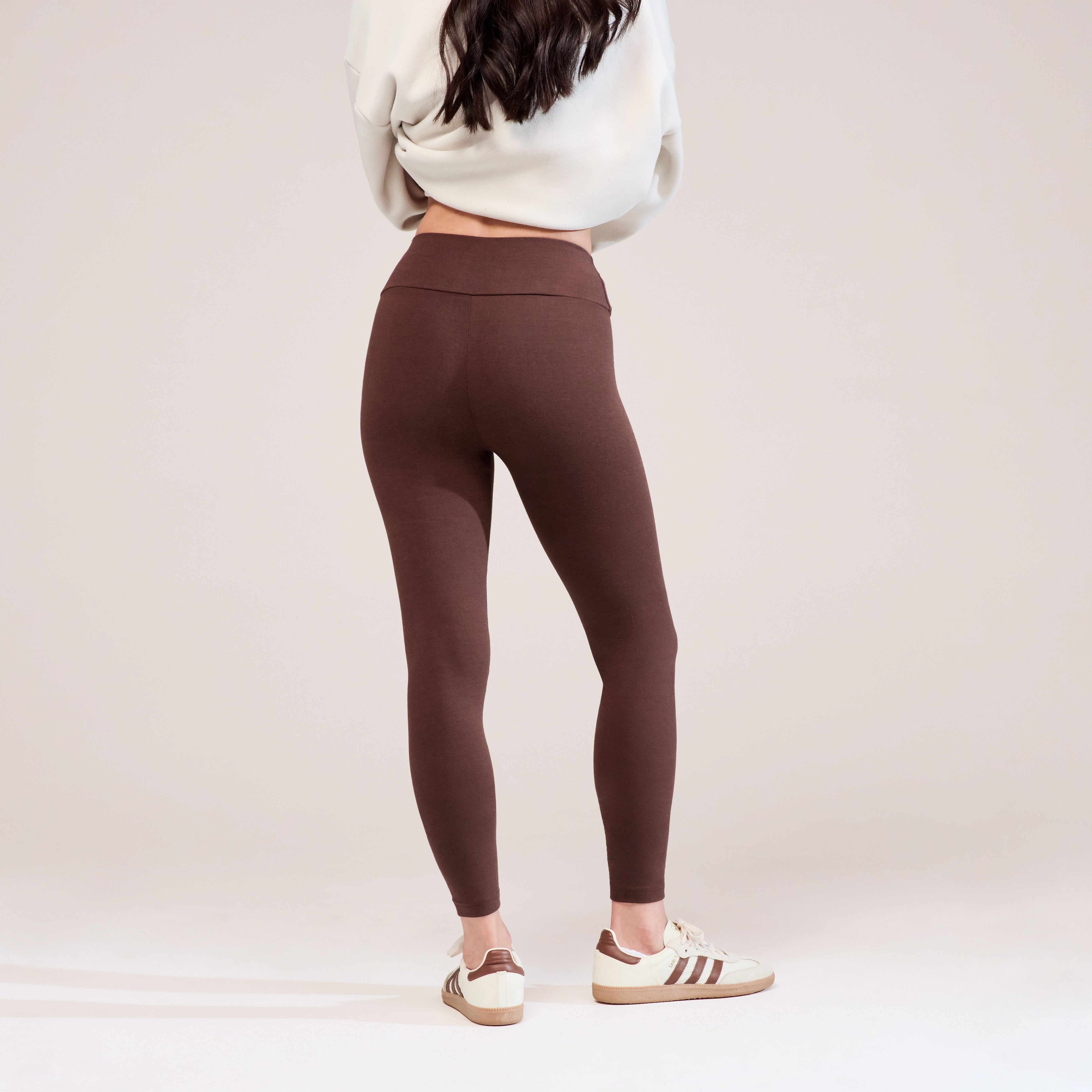 Chocolate Brown Classic High Waisted Leggings LOVALL