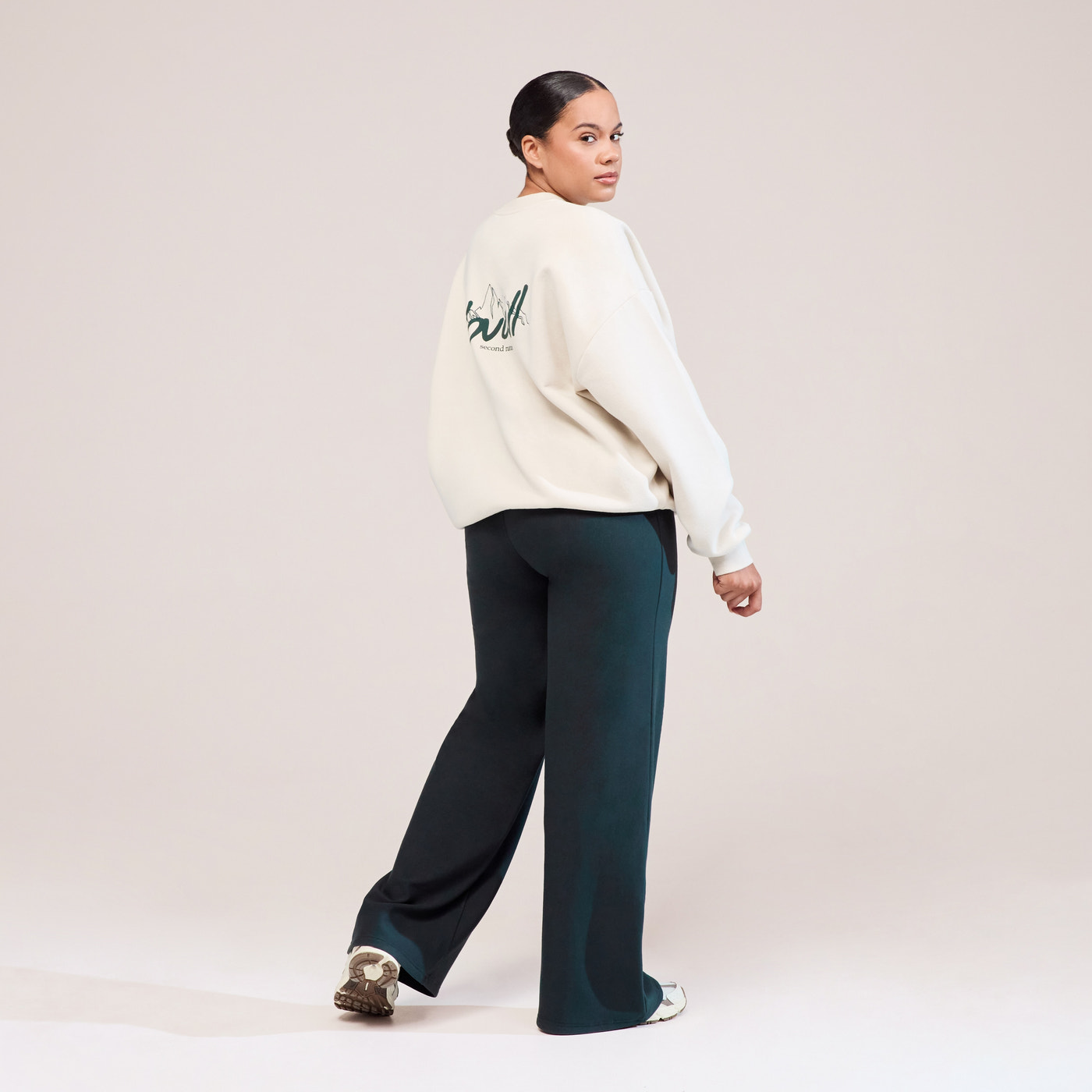 Curve Winter Wide Leg Trousers - Pine