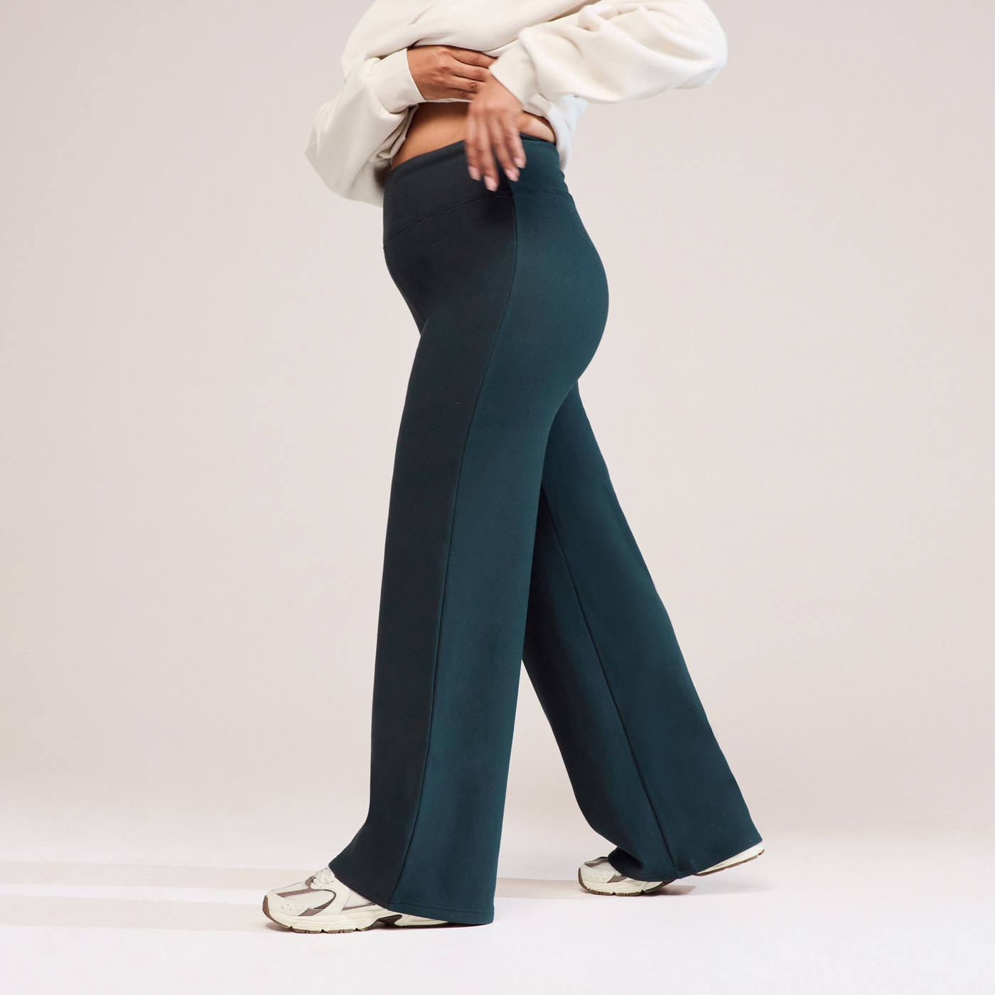 Curve Winter Wide Leg Trousers - Pine