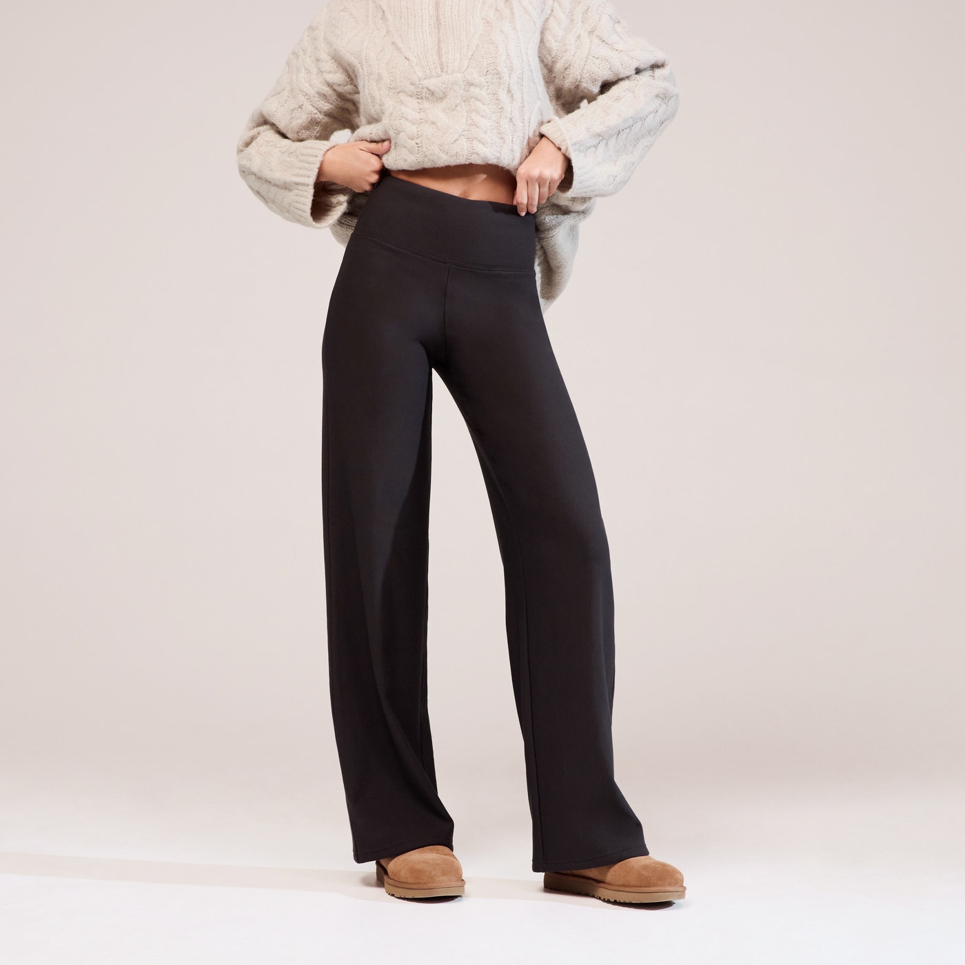 Winter Wide Leg Trousers - Black Coffee