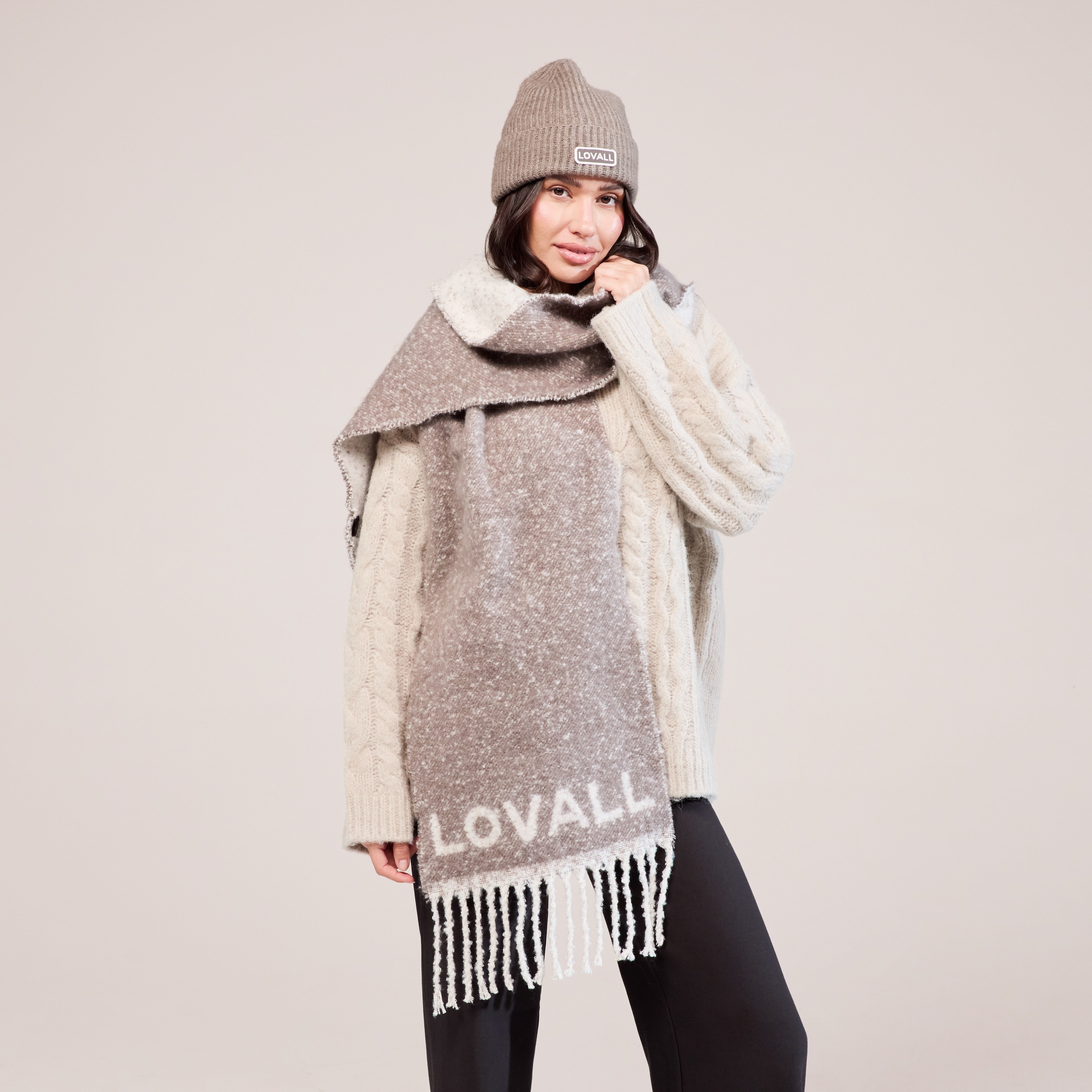 美品】SHOMKA wool hat chocolate 54cm Wool hat virgin wool camel