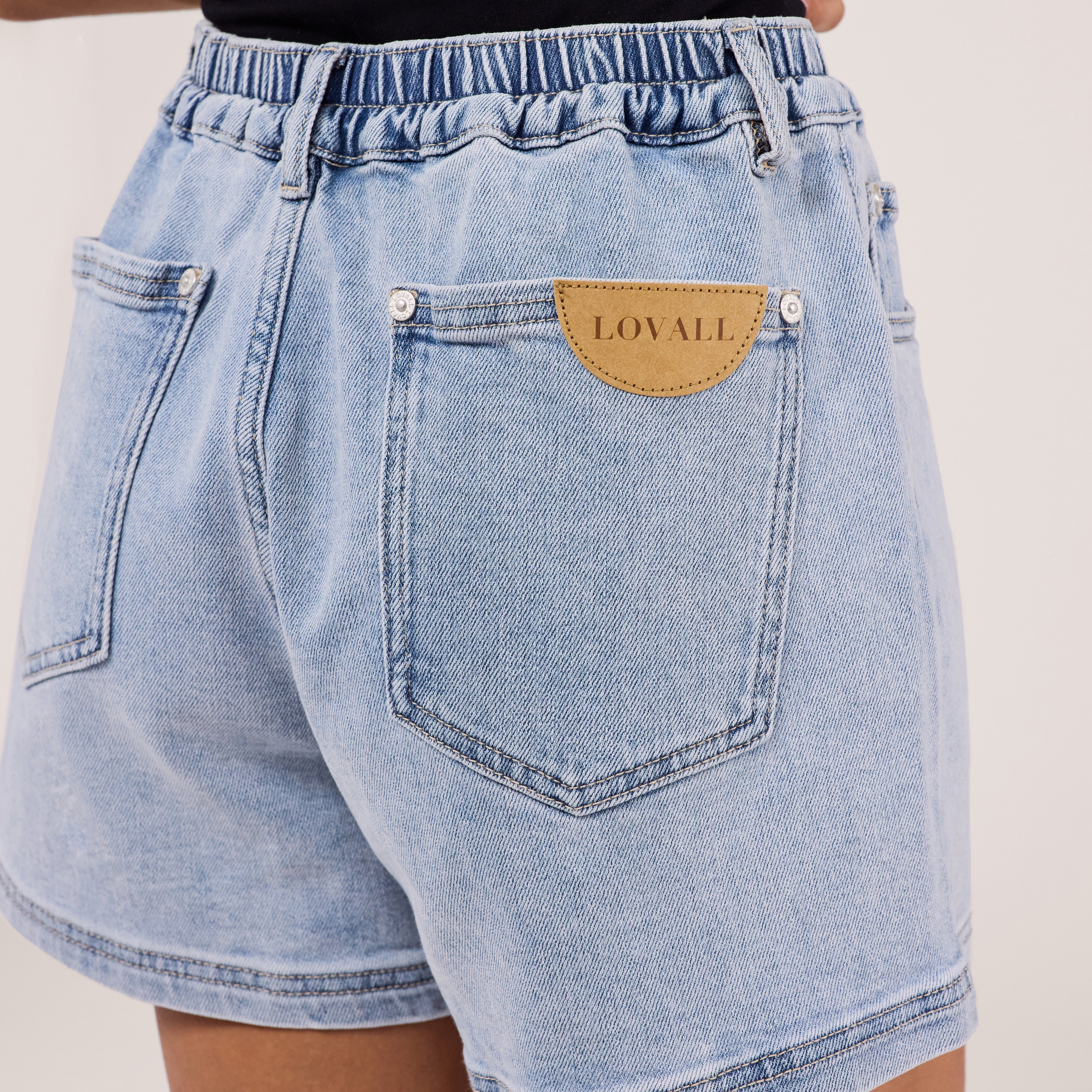 Light Bleach Denim Shorts - LOVALL