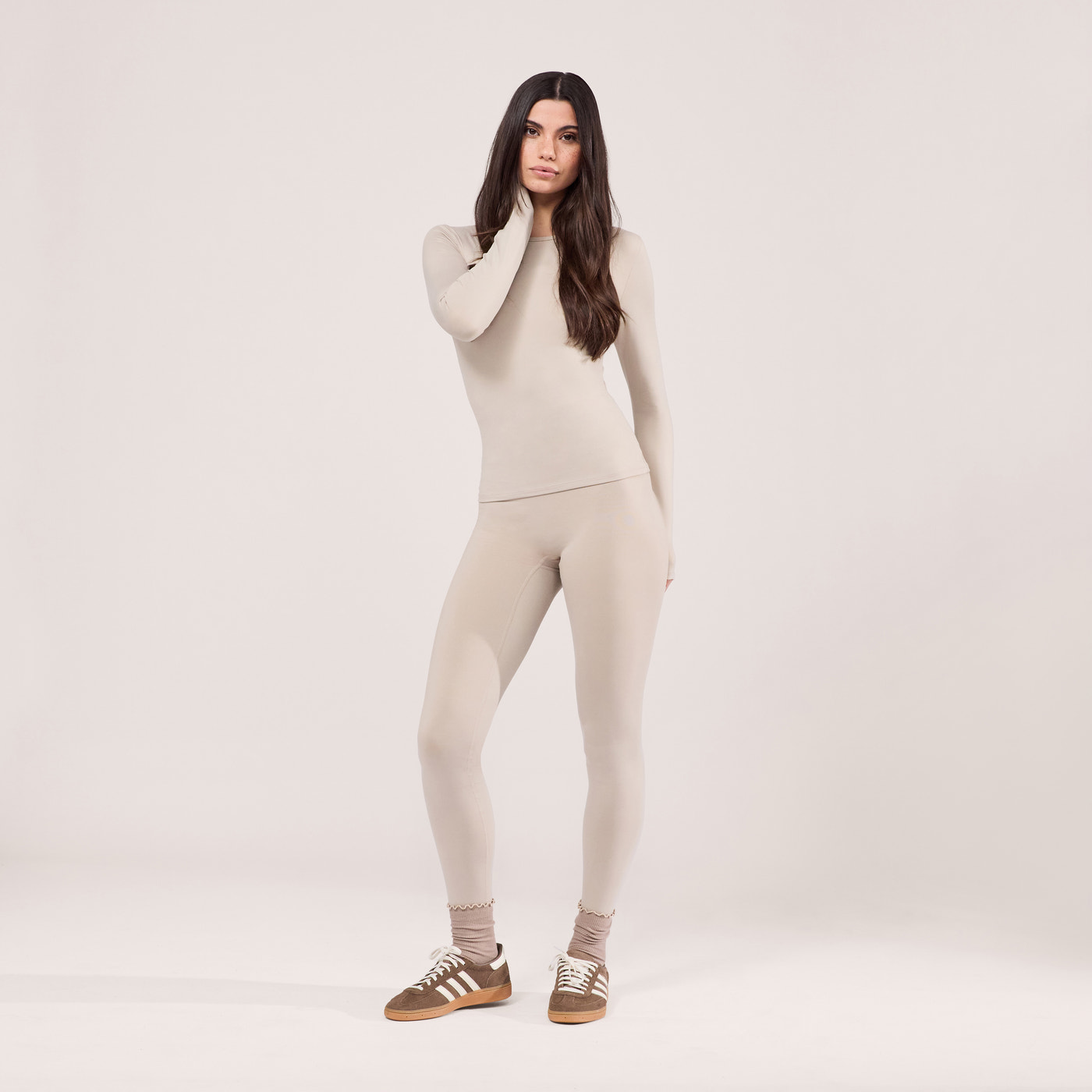 Ultimate Everyday long Sleeve Top - Oatmeal Beige