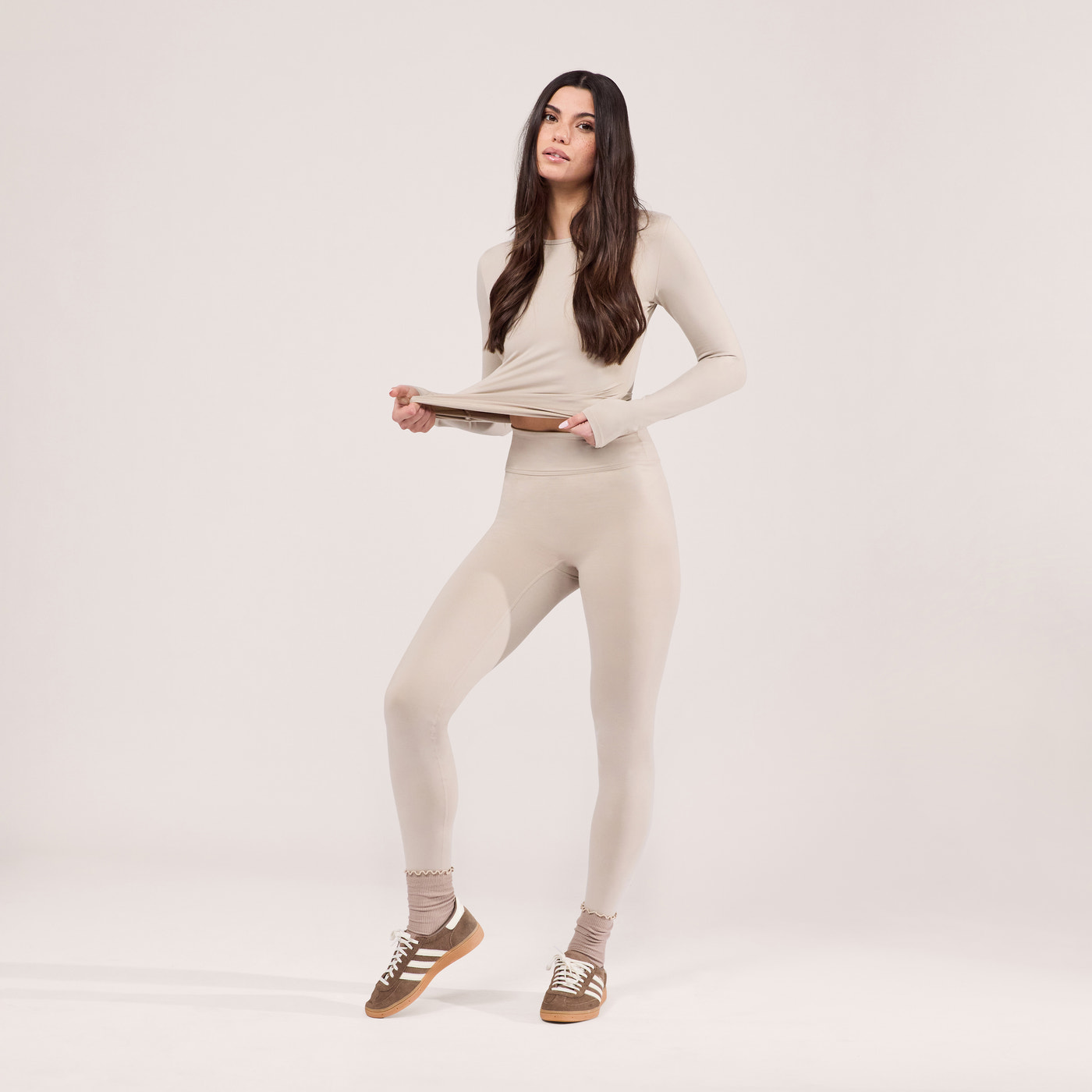 Ultimate Everyday long Sleeve Top - Oatmeal Beige