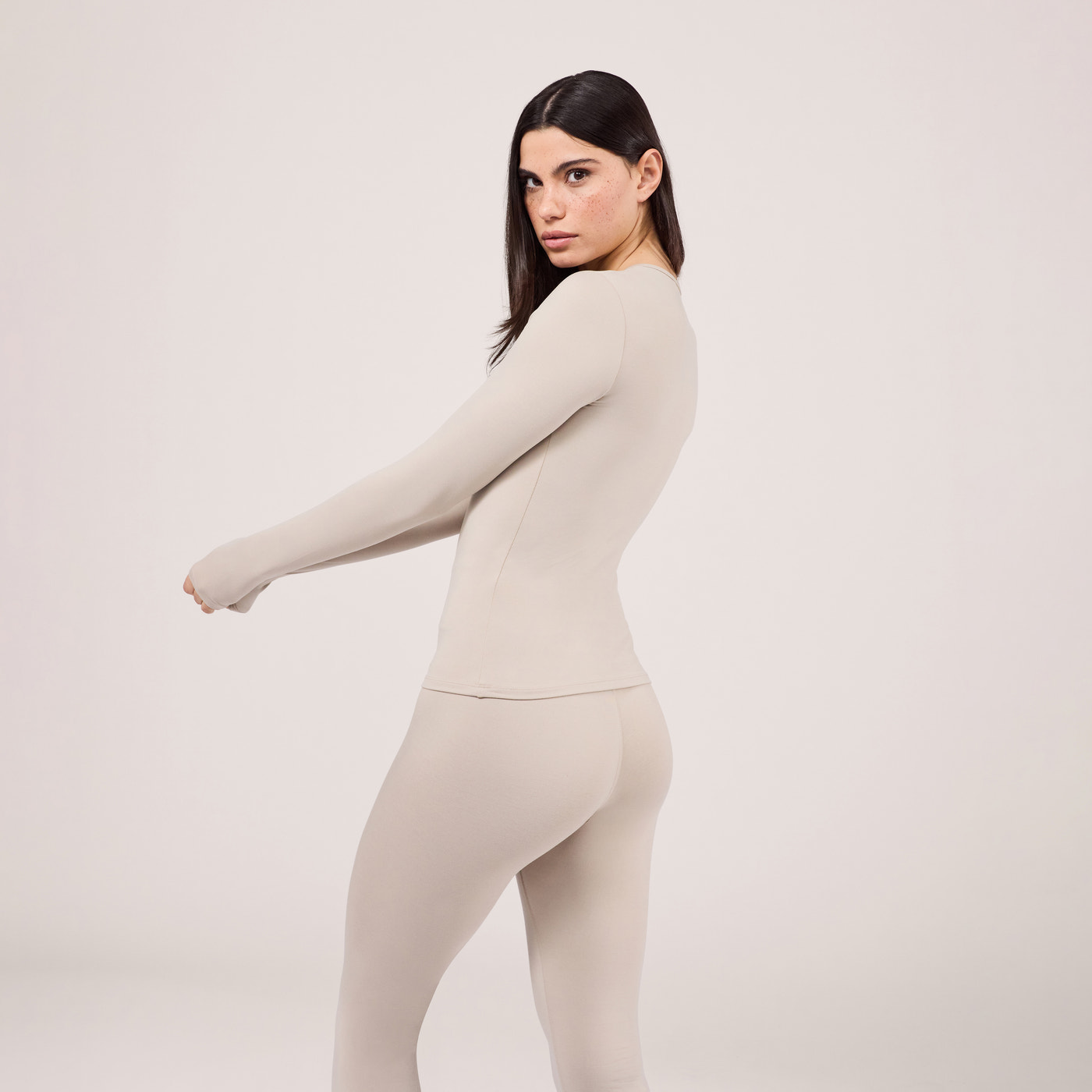 Ultimate Everyday long Sleeve Top - Oatmeal Beige
