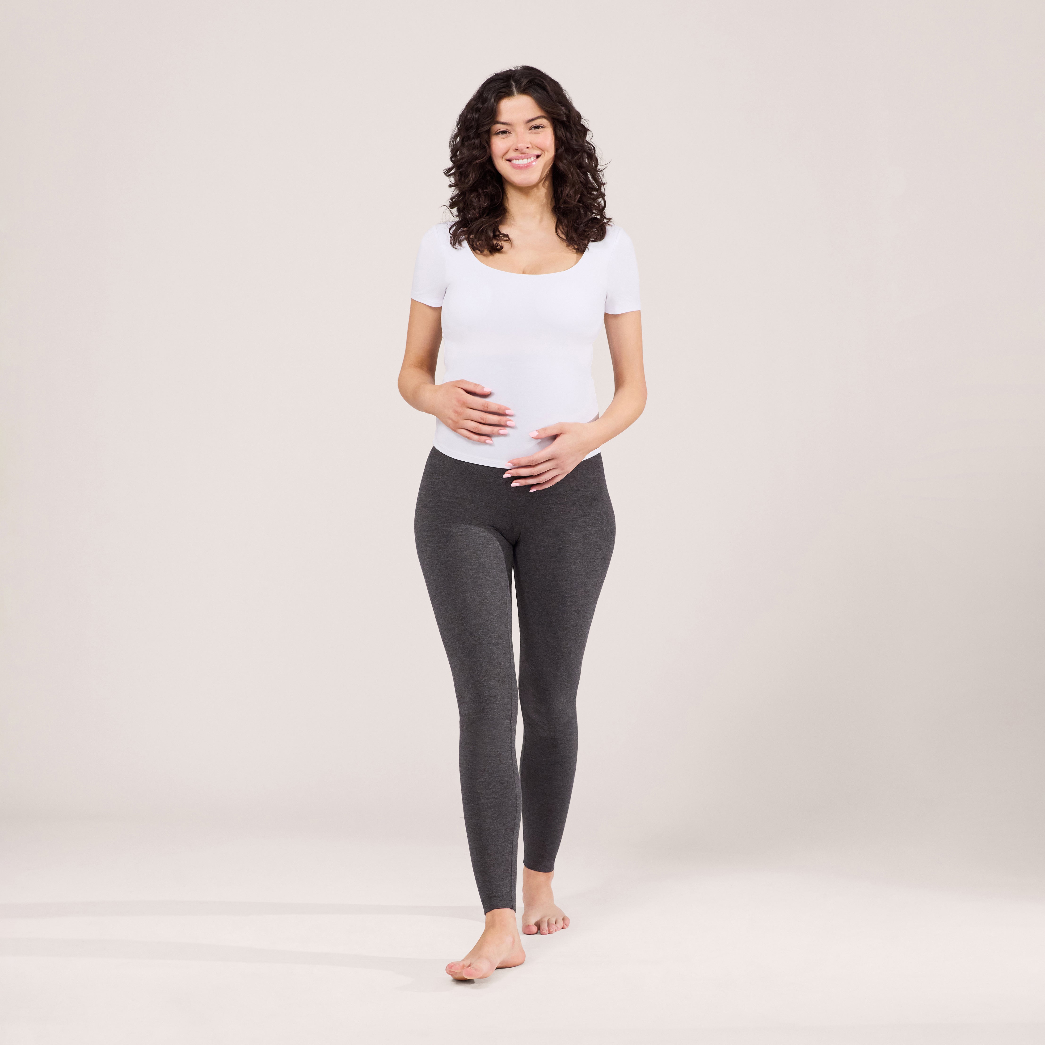 Maternity Lightweight Everyday Leggings Dark Grey Marl