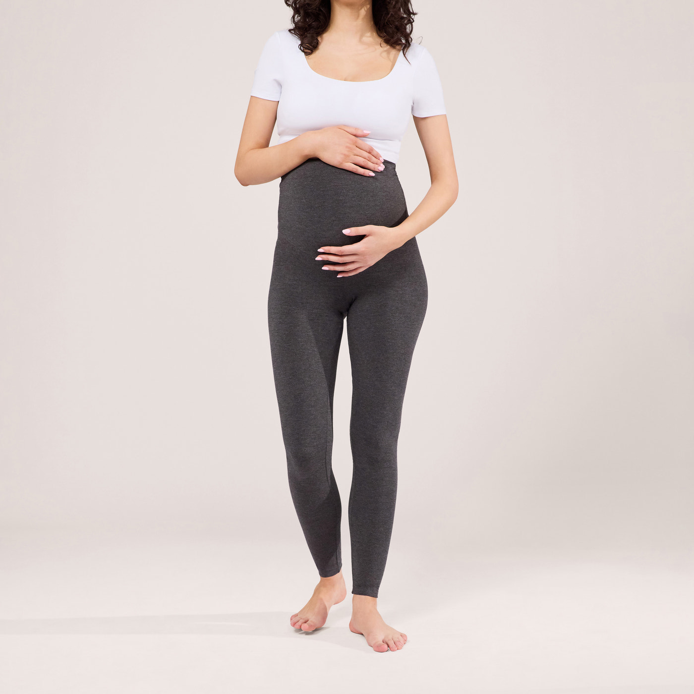 Maternity Lightweight Everyday Leggings - Dark Grey Marl