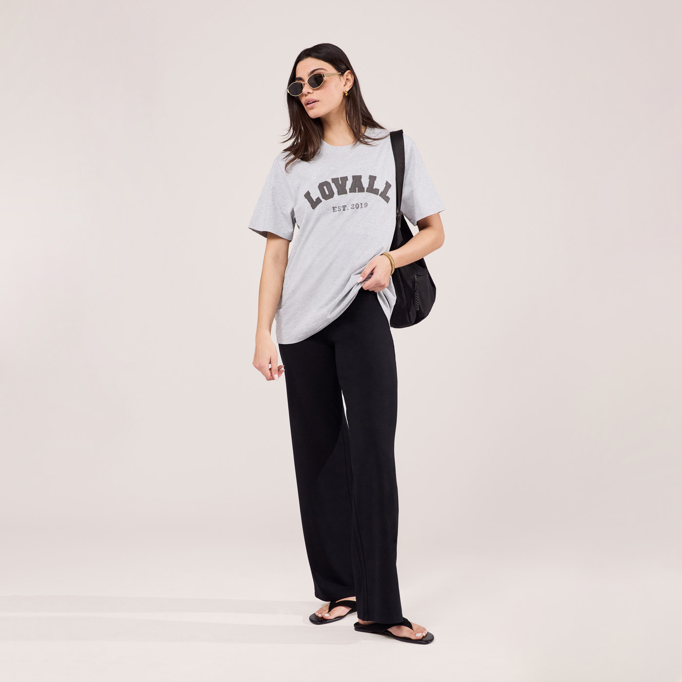 Lightweight Wide Leg Trousers - Black