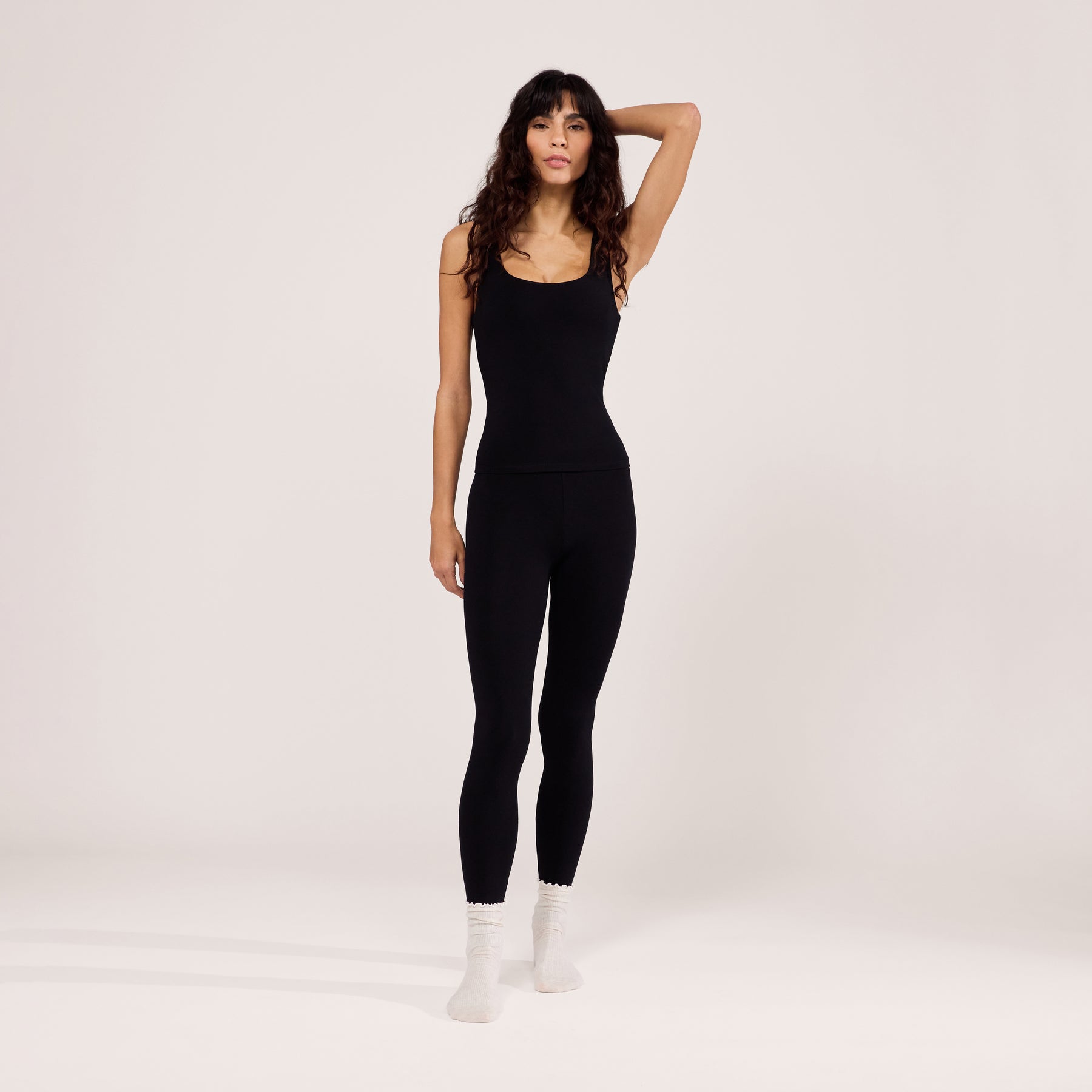 Lightweight Everyday High Waisted Leggings - Black