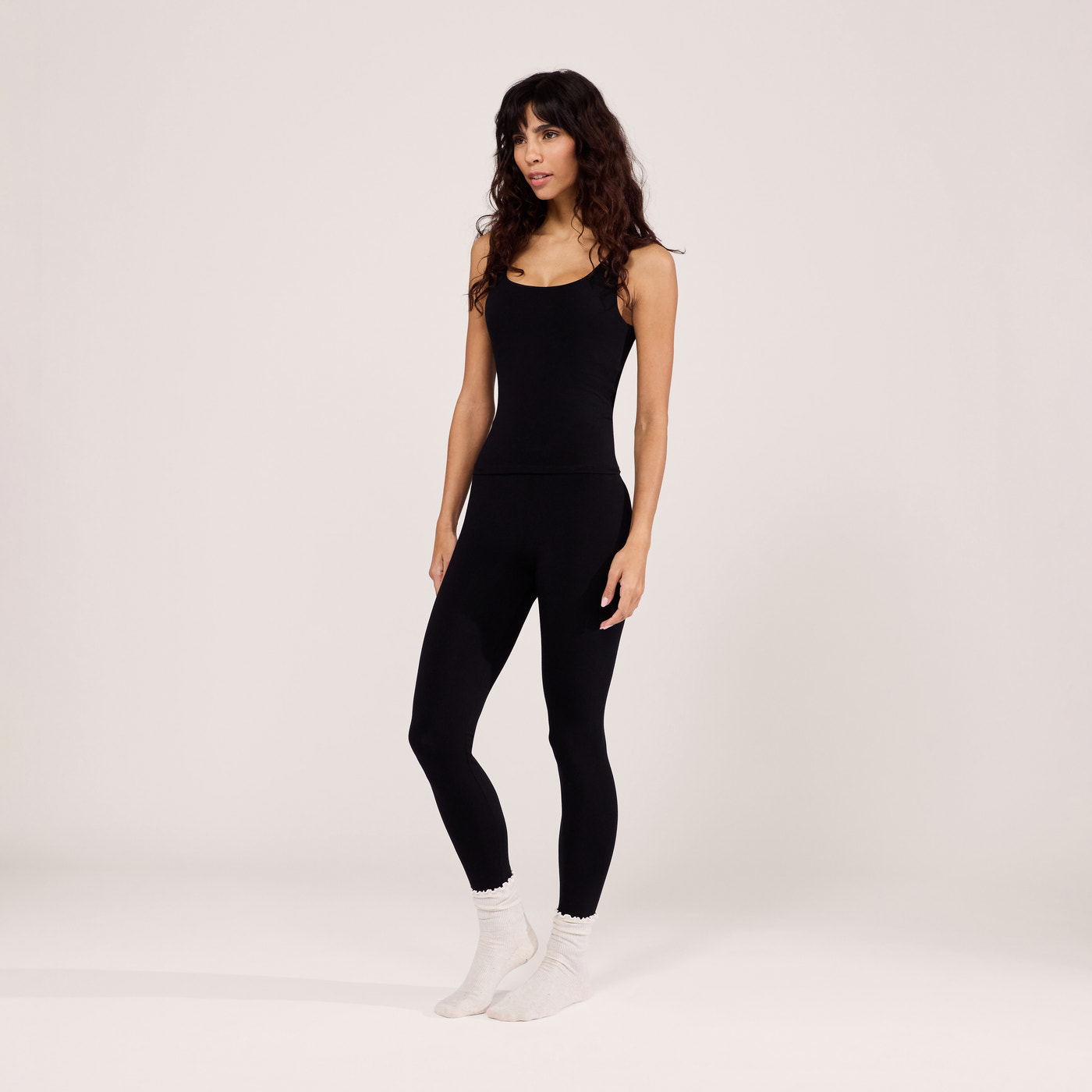 Lightweight Everyday High Waisted Leggings - Black