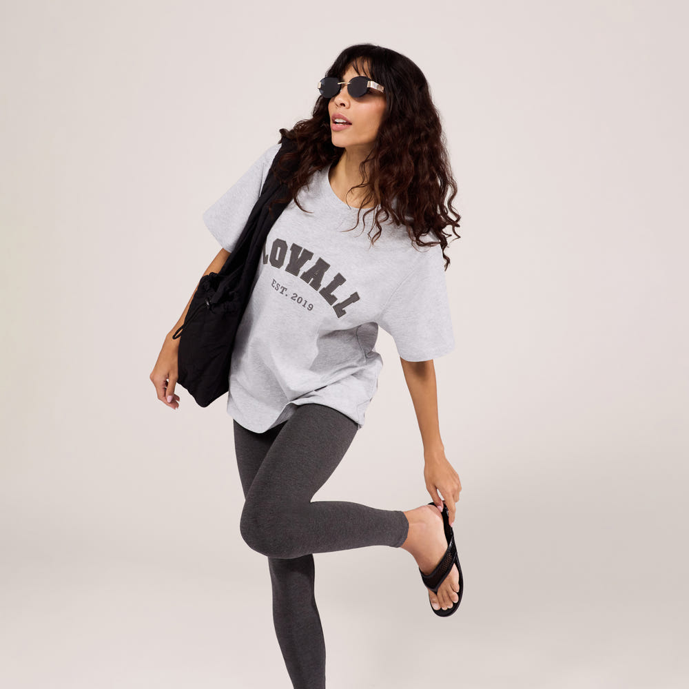 Graphic T-shirt Varsity - Light Grey Marl