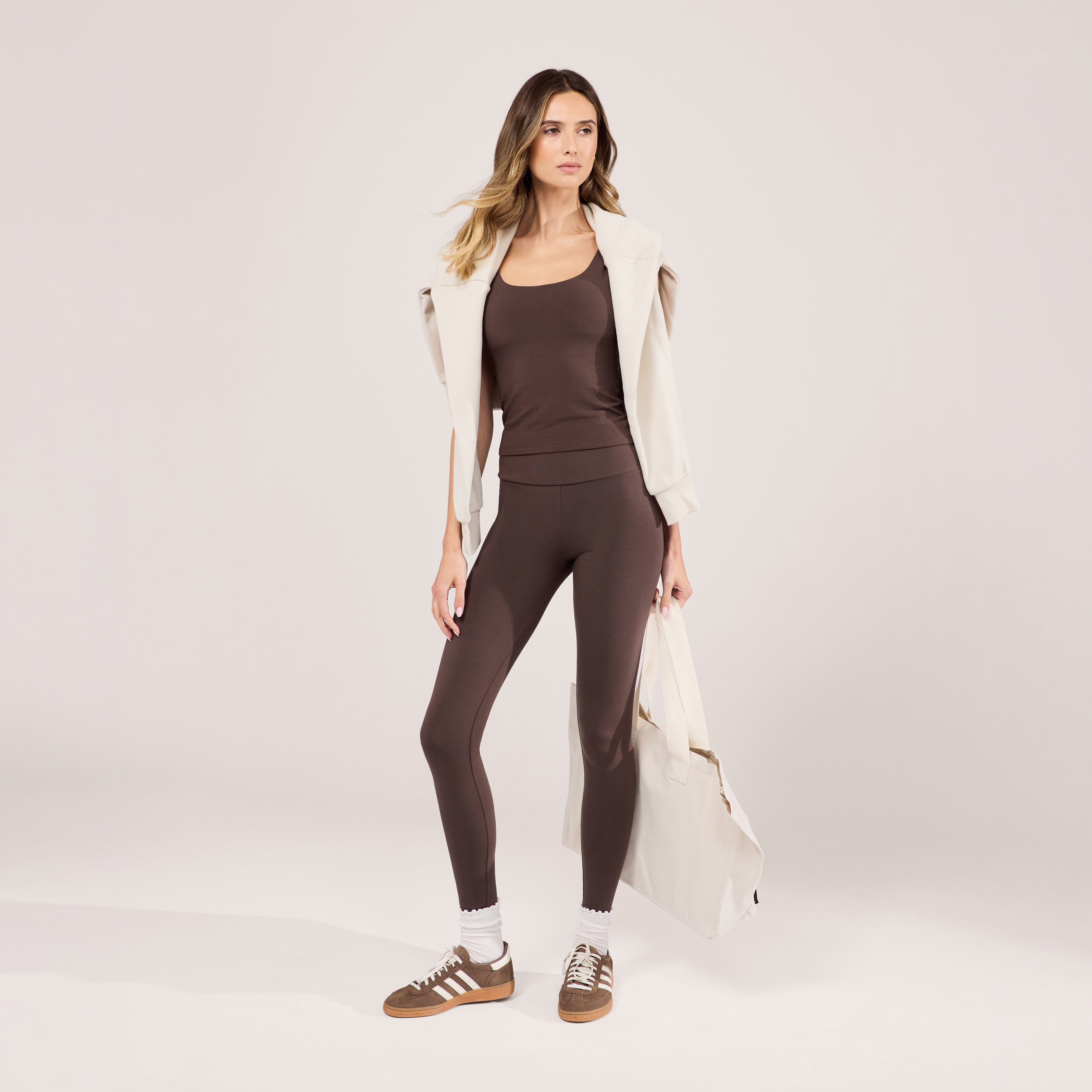 Lightweight Everyday High Waisted Leggings Espresso