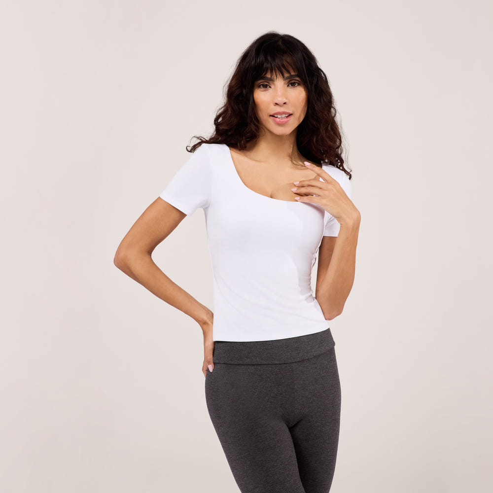 Lightweight Short Sleeve Top - White