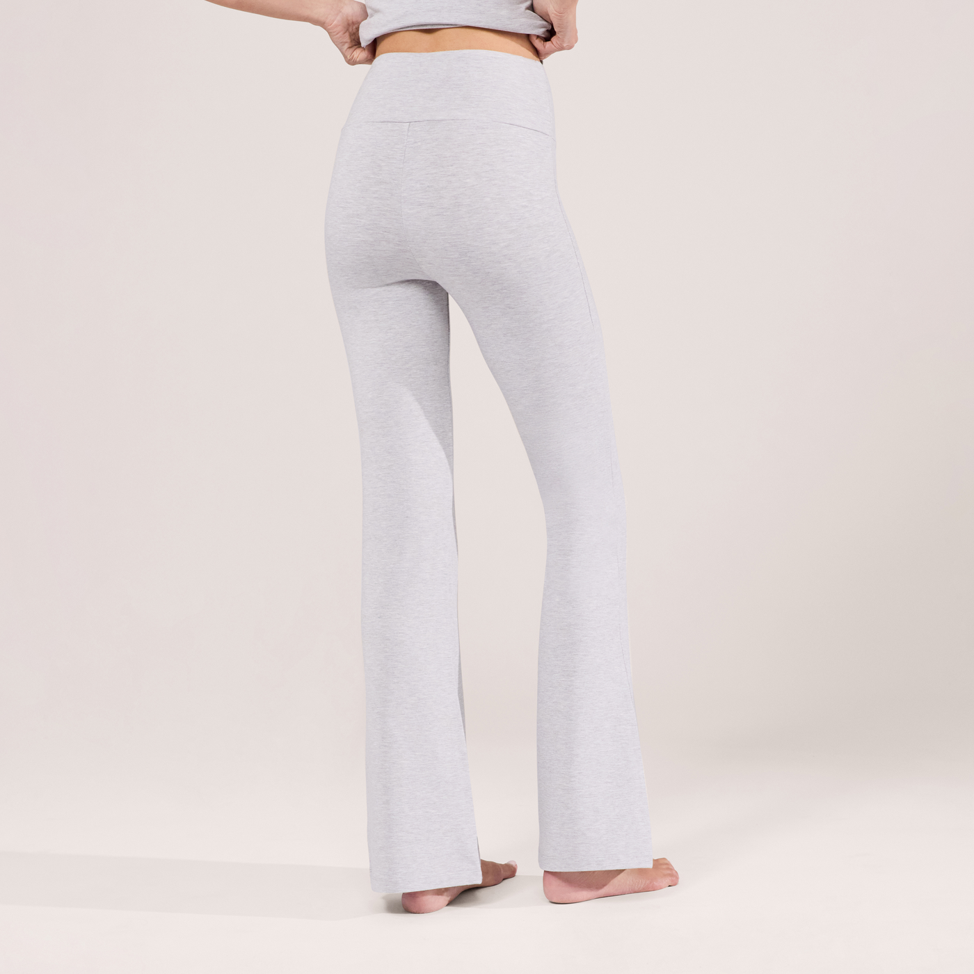 Lightweight Flare Leggings - Light Grey Marl