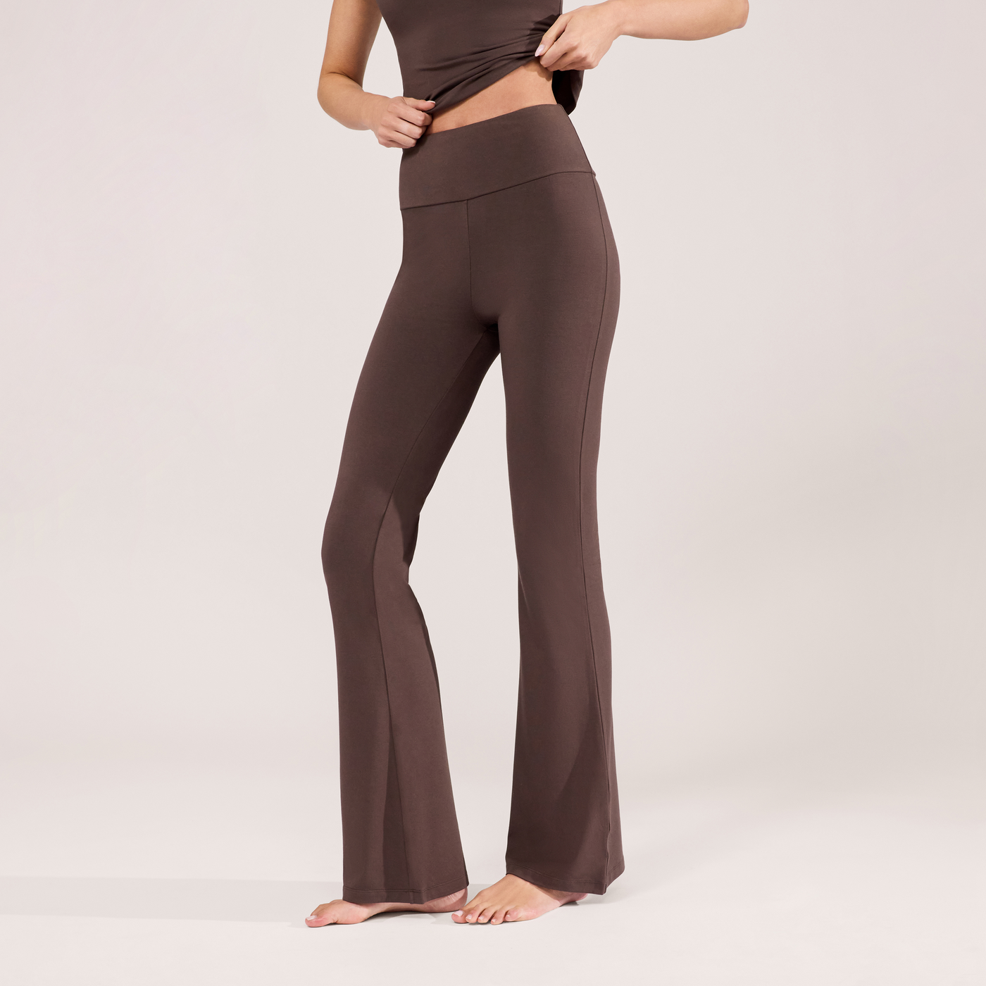 Lightweight Flare Leggings - Espresso Brown
