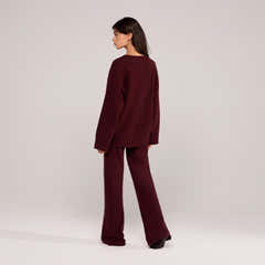 Lovall Knit Oversized Jumper - Burgundy